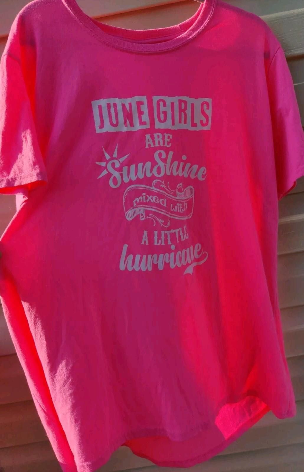 The Unbranded Brand "June Girls Are Sunshine Mixed With A Little Hurricane" Top Size 3XL / US 20-22 - 2 Thumbnail
