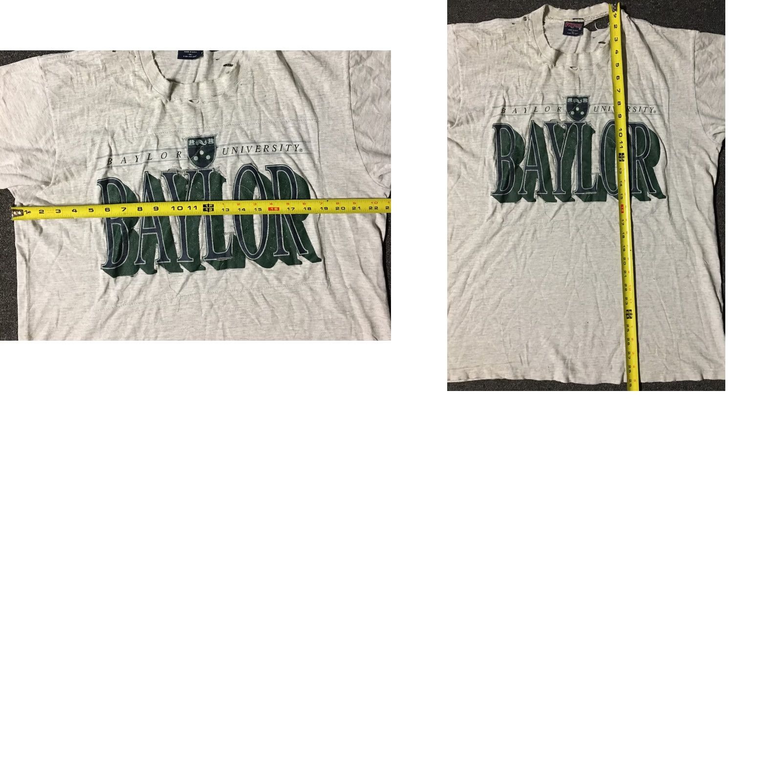 Jansport VINTAGE Baylor University Thrashed 90s Distressed Shirt XL Gray USA College University JanSport T-Shirt Mens Logo/Graphic Tee Size US XL / EU 56 / 4 - 8 Thumbnail