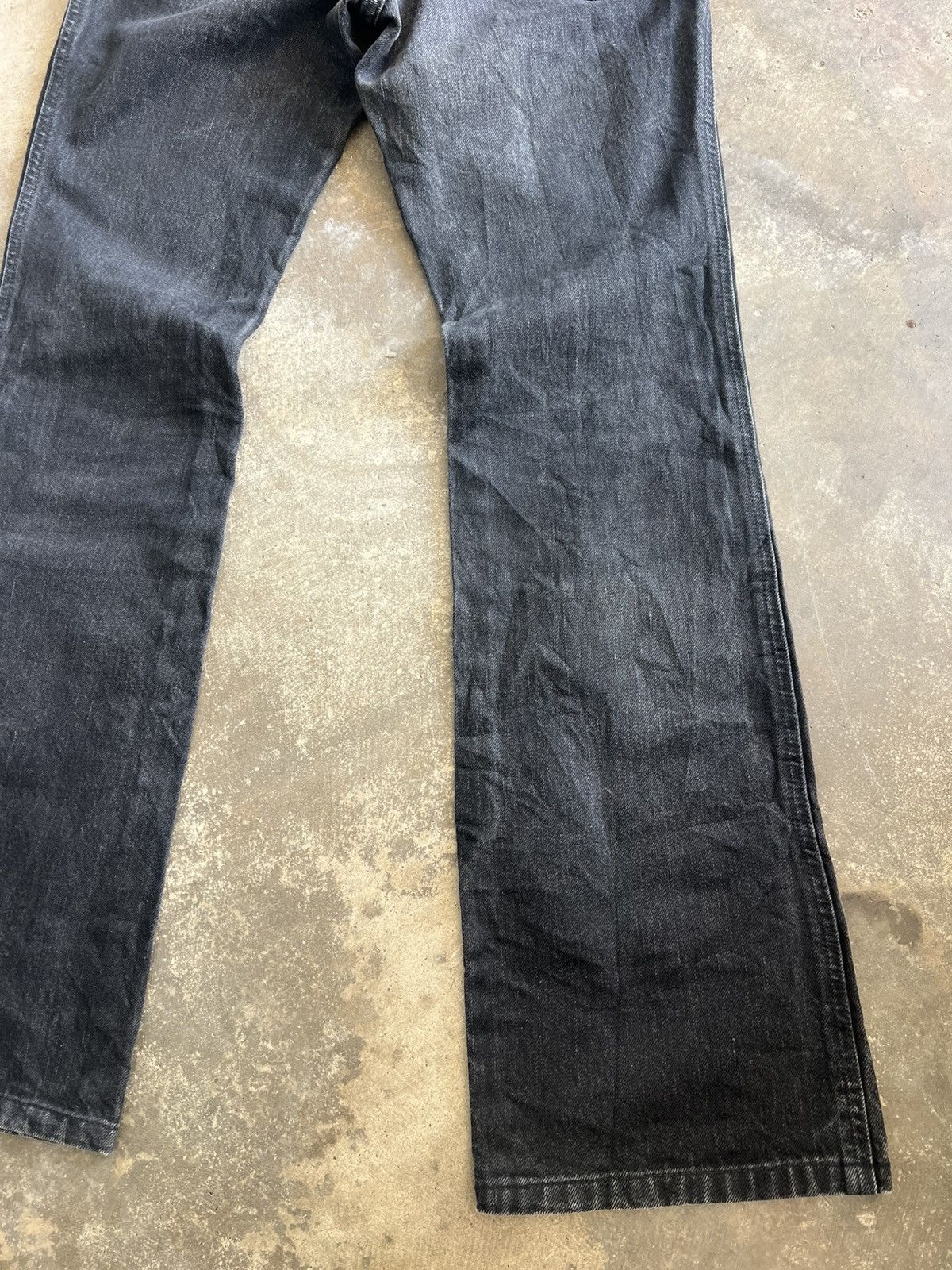 5351 POUR LES HOMMES Y2K 5351 Pour Les Homme Flare Python Black Denim Size US 33 - 21 Thumbnail