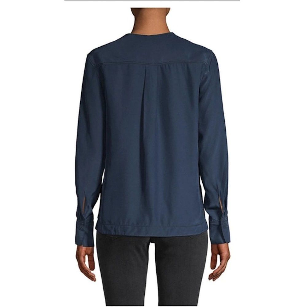 Rag & Bone Rag & Bone Shields Silk Long Sleeve Cobalt Blue Top Blouse Size S / US 4 / IT 40 - 2 Thumbnail