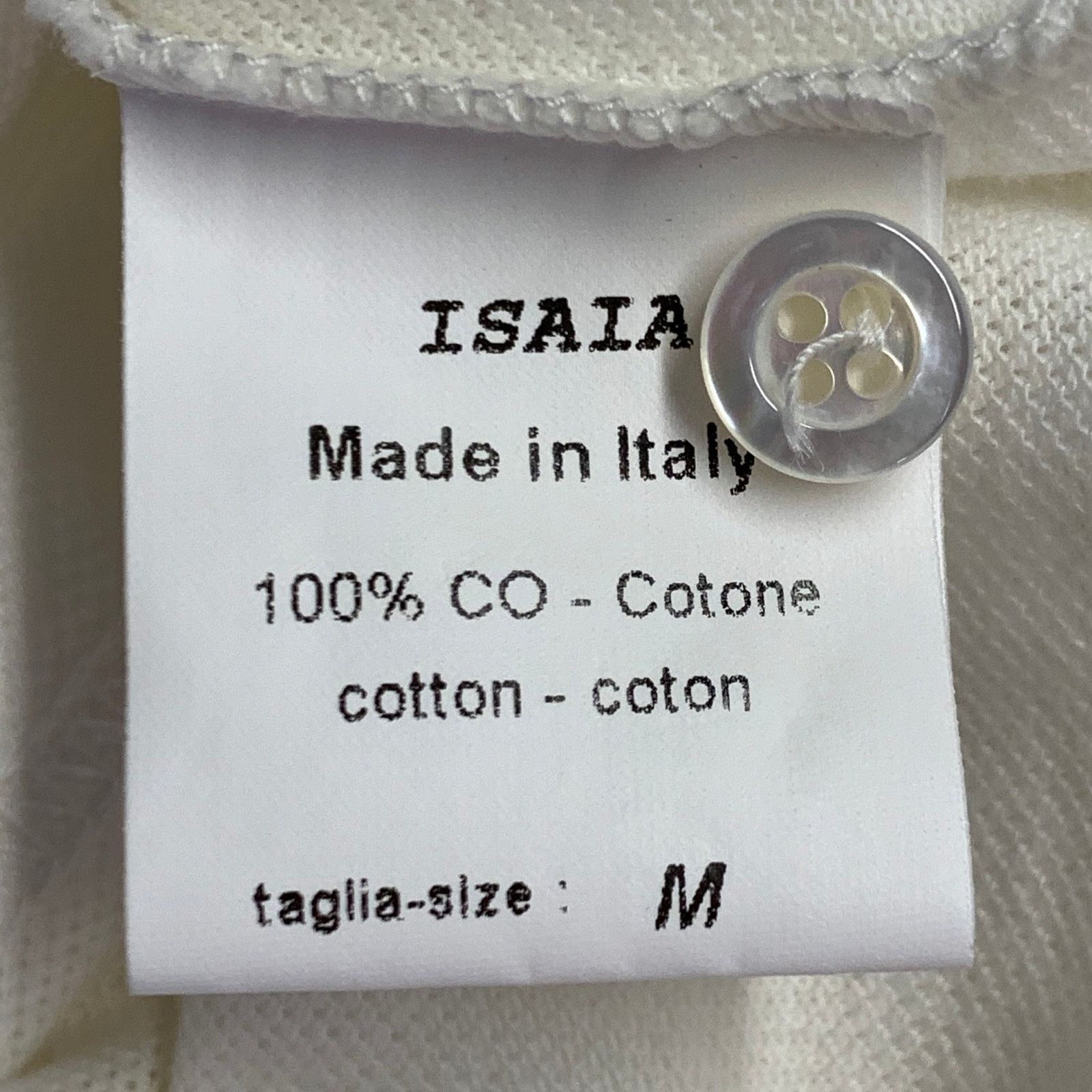 Isaia ISAIA Size M Off White Cotton Short Sleeve Polo Size US M / EU 48-50 / 2 - 8 Thumbnail