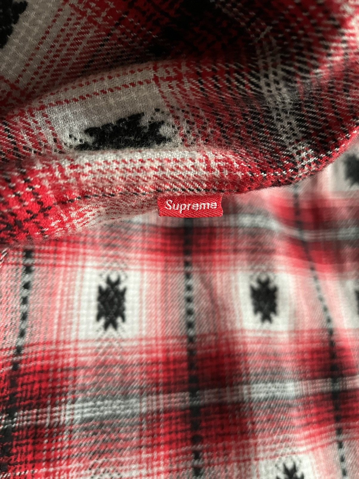 Supreme Supreme hooded shadow plaid flannel | Grailed