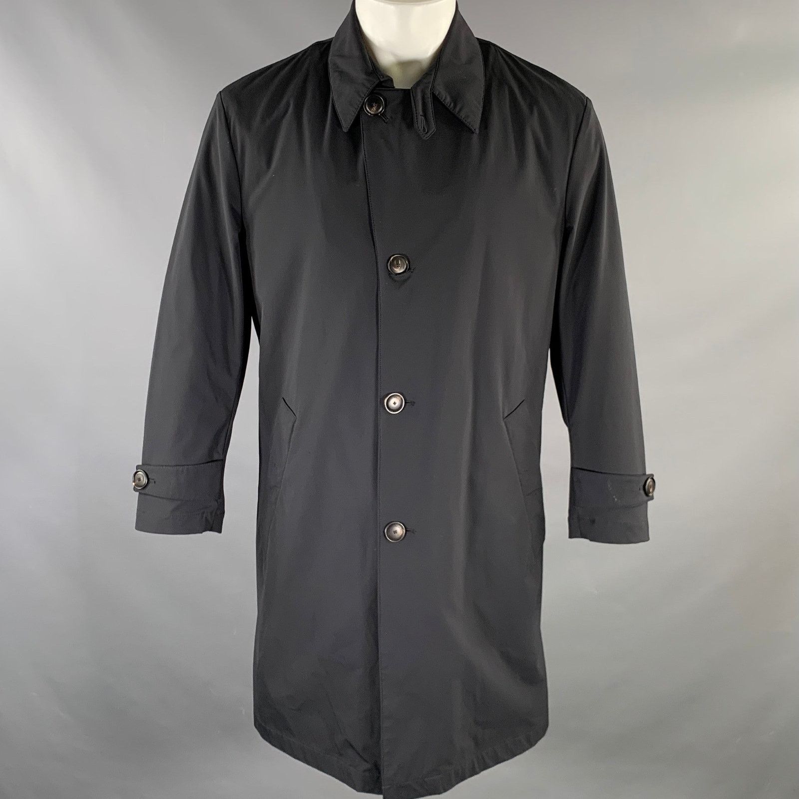 Emporio Armani Size 40 Black Polyamide Blend Detachable Lining Coat Size US XXS / EU 40 - 1 Thumbnail