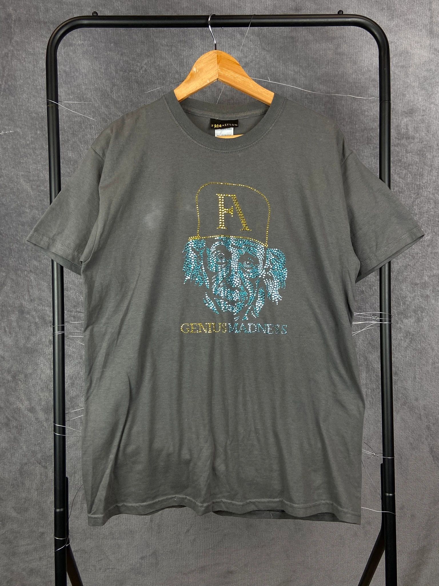 Fassylum Genius Madness Rhinestone Tee M