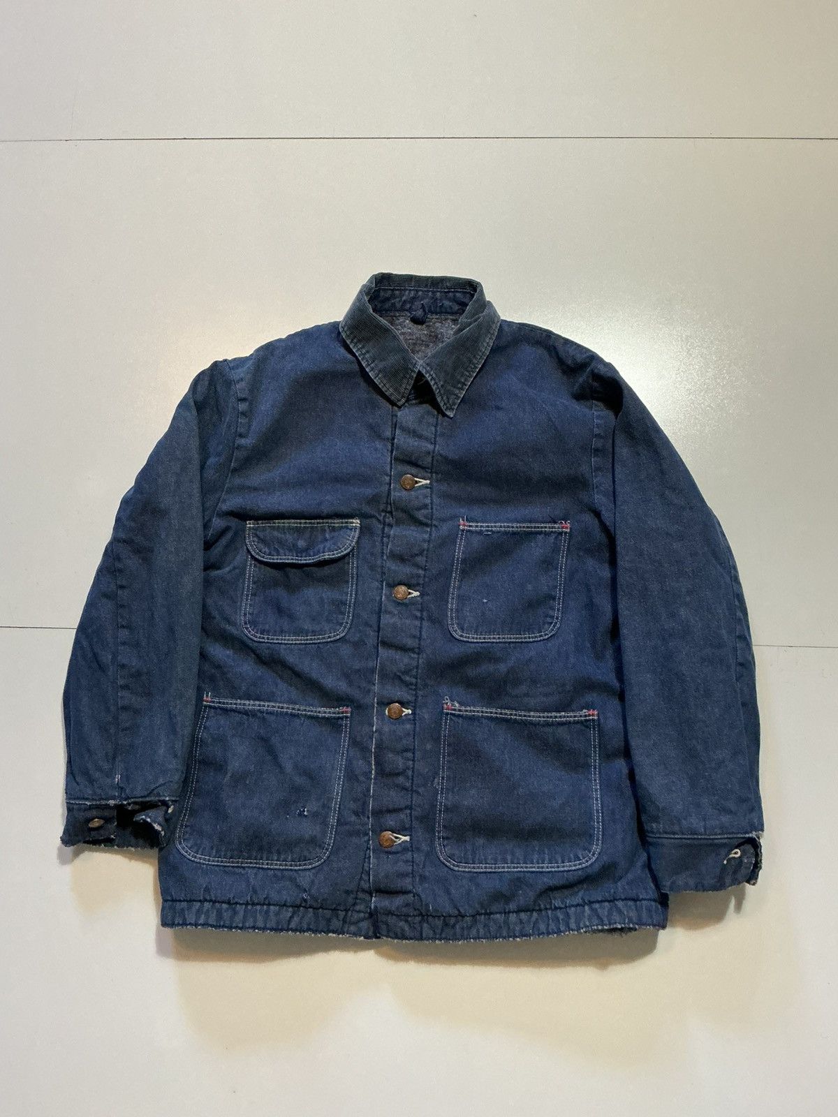 Wrangler Vintage 70s Wrangler Blanket Lined Denim Chore Jean Jacket Size US S / EU 44-46 / 1 - 1 Thumbnail