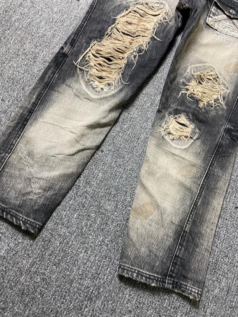 Japanese Brand Candy Stripper Brand Distressed Ripped Jeans (184) Size US 33 - 6 Thumbnail