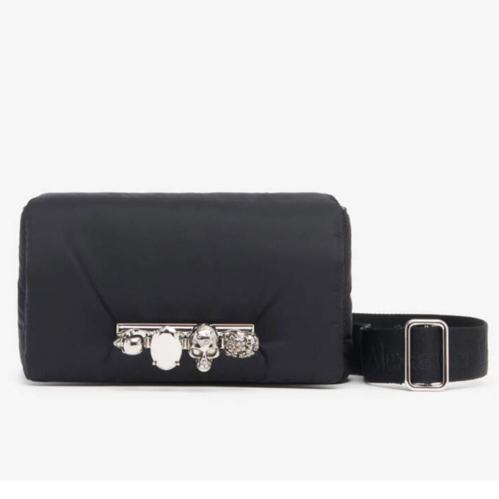Alexander McQueen Alexander McQueen The Puffy Knuckle Skull Black Belt Bag Size ONE SIZE - 1 Thumbnail