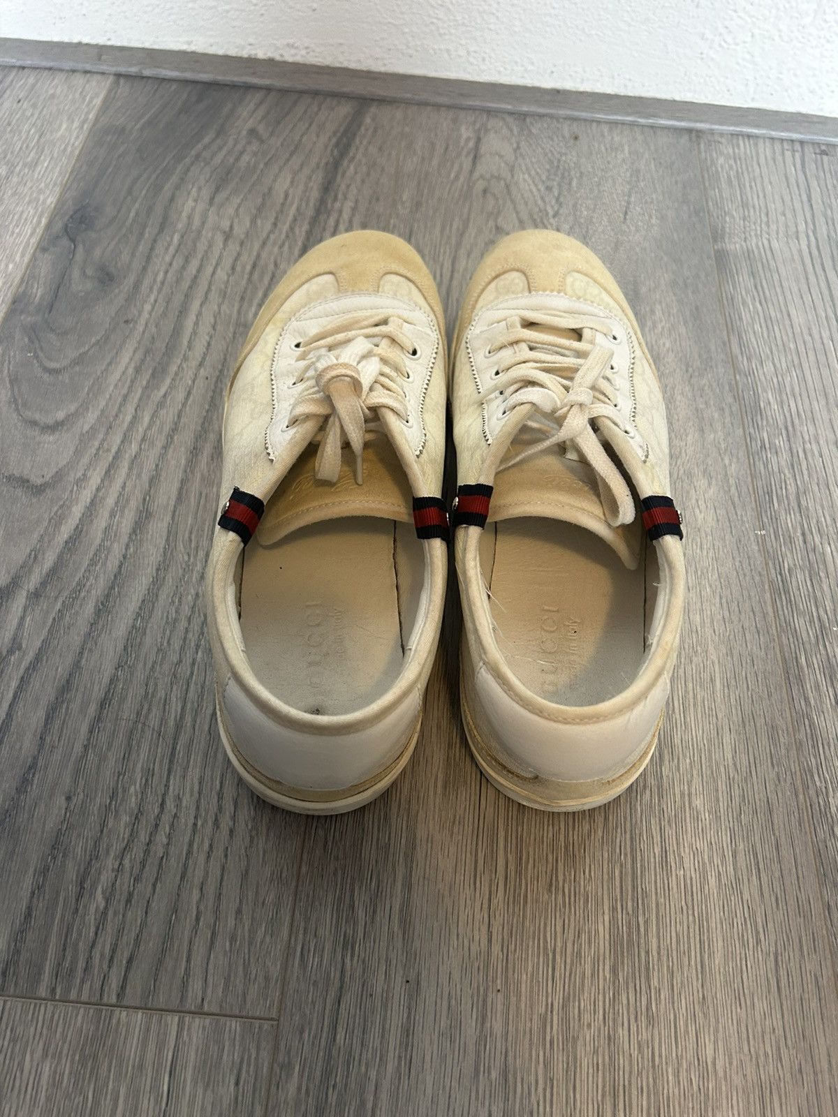 Gucci Gucci Off-White Monogram Low-Top Sneakers - Size 9 G Size US 9 / EU 42 - 8 Thumbnail