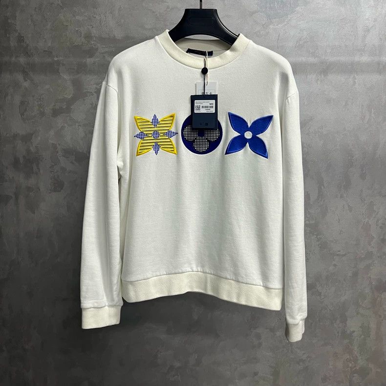 Louis Vuitton White color-block floral-print embroidered s