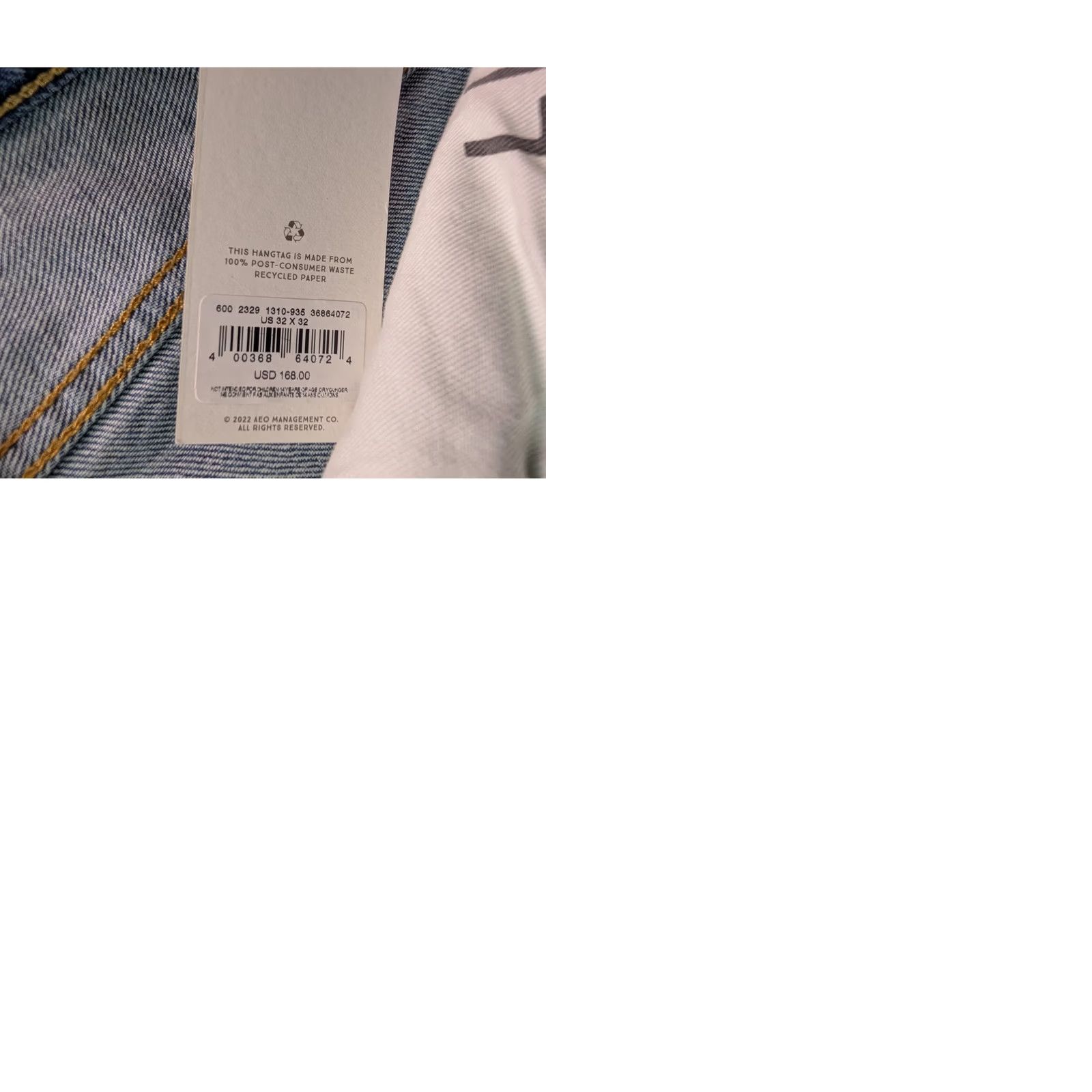 AE77 Jeans Mens 32x32 The Slim Selvedge Denim Light Wash
