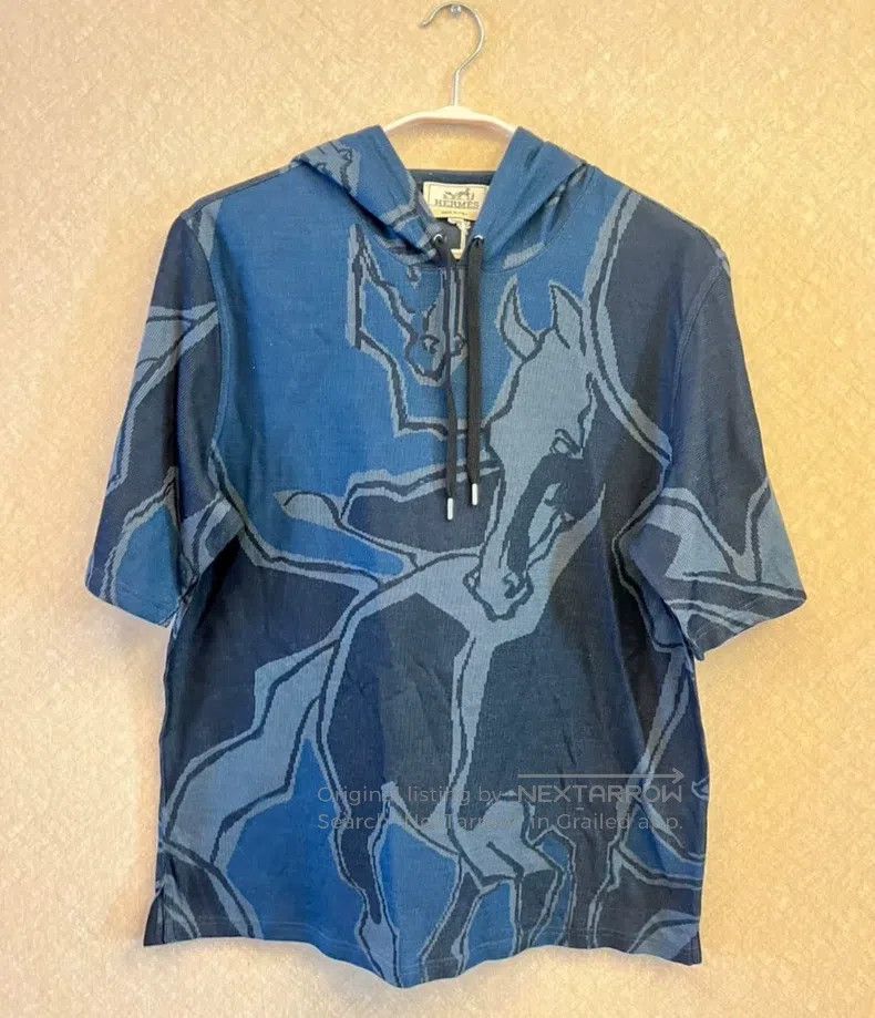 Hermes Hooded short-sleeved shirt
