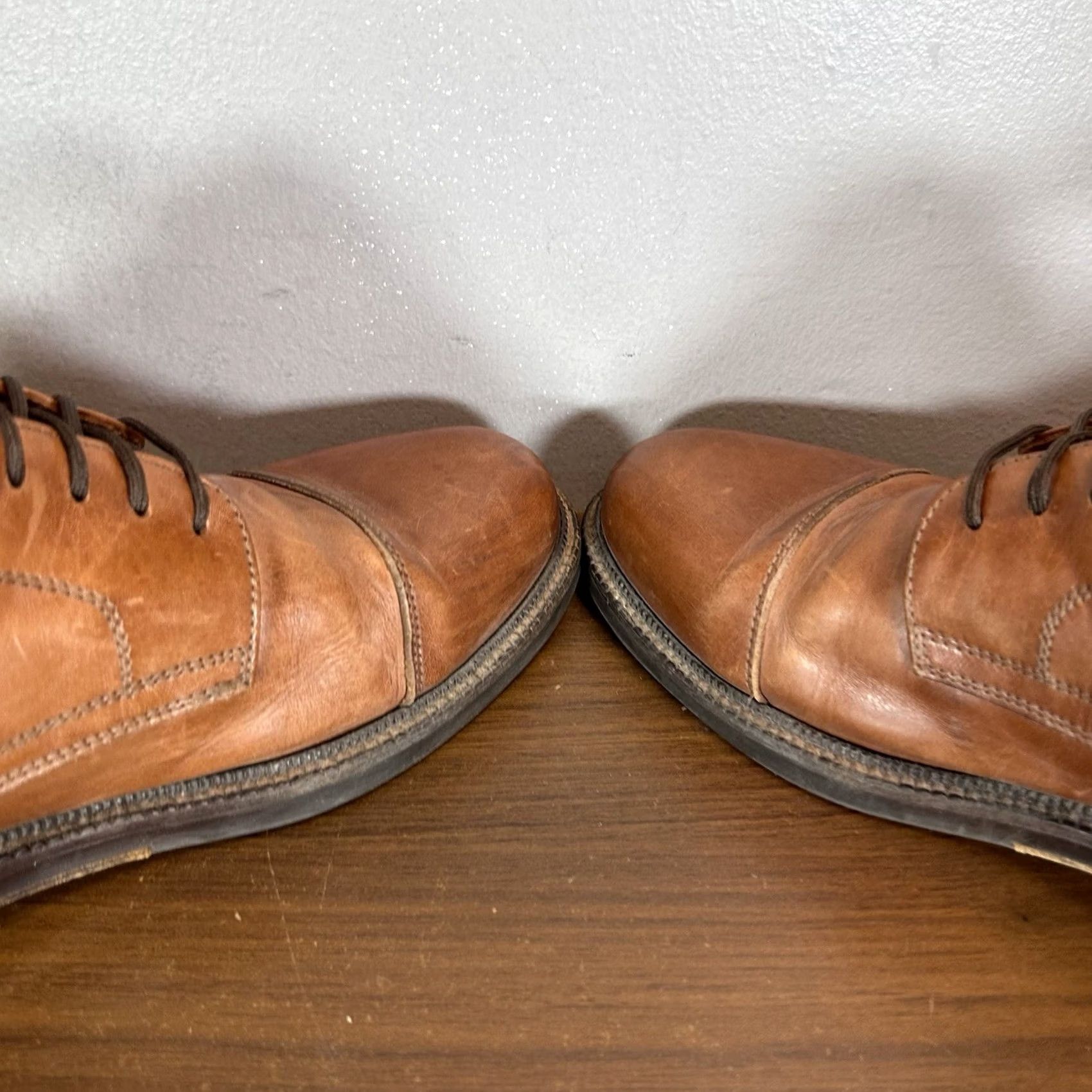 Johnston & Murphy Passport Dress-Shoes Mens 10 M Italian Leather Cap-Toe Brown Johnston & Murphy Shoes Mens 10 M Passport Cap Toe Brown  main image 2