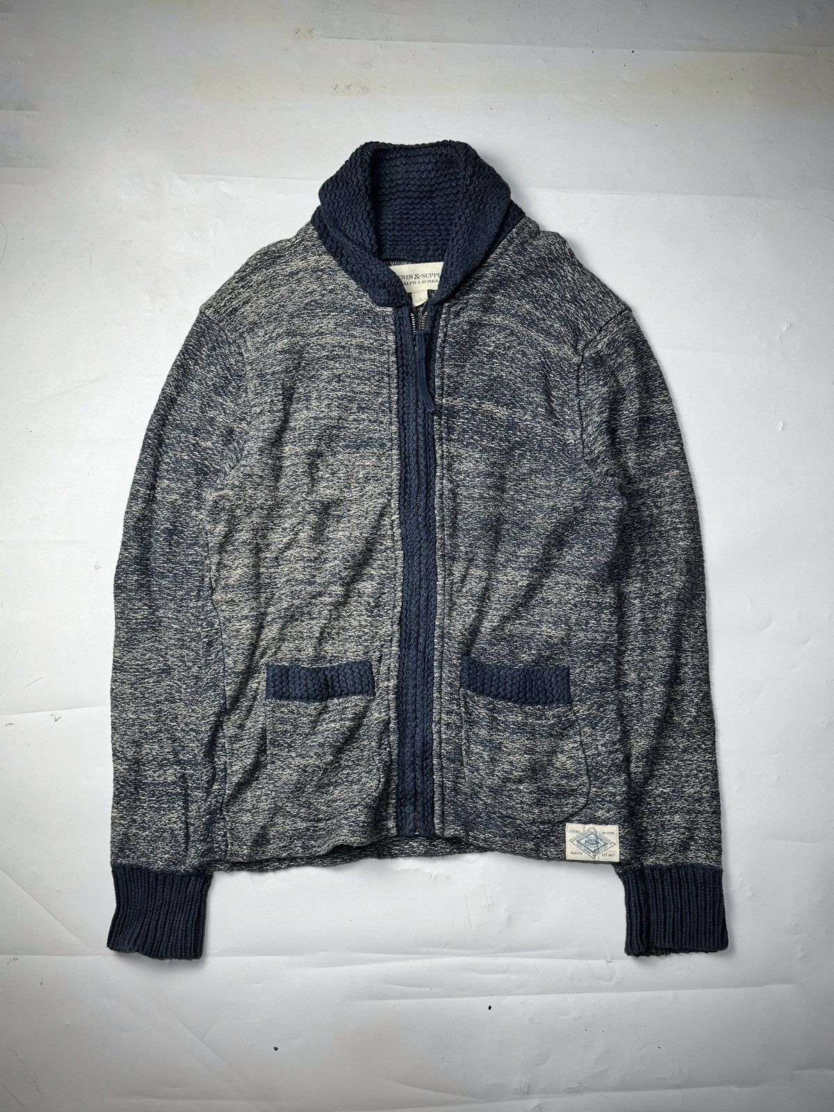 RRL Ralph Lauren Full Zip Sweater Knit Denim Supply Ralph Lauren Vintage Size US M / EU 48-50 / 2 - 1 Thumbnail