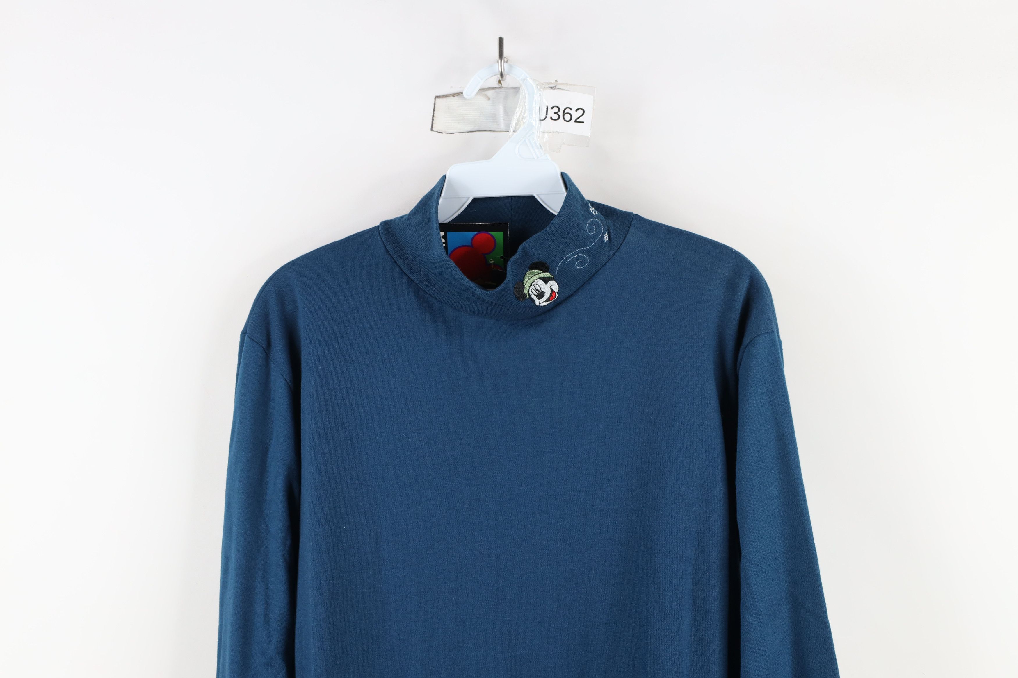 Disney × Vintage Deadstock Vintage 90s Disney Mickey Mouse Mock Neck T-Shirt Size M / US 6-8 / IT 42-44 - 2 Thumbnail