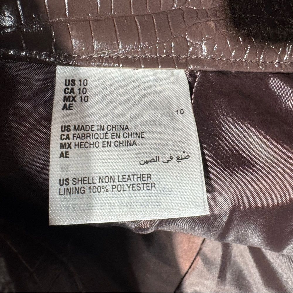 I.N.C New I.N.C. International Concepts Faux Leather Pencil Brown Size 32" / US 10 / IT 46 - 8 Thumbnail