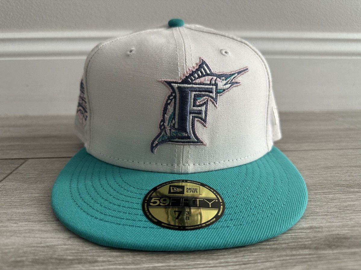 Florida Marlins Hat Club New Era Monaco Teal Fitted Sz 3/8