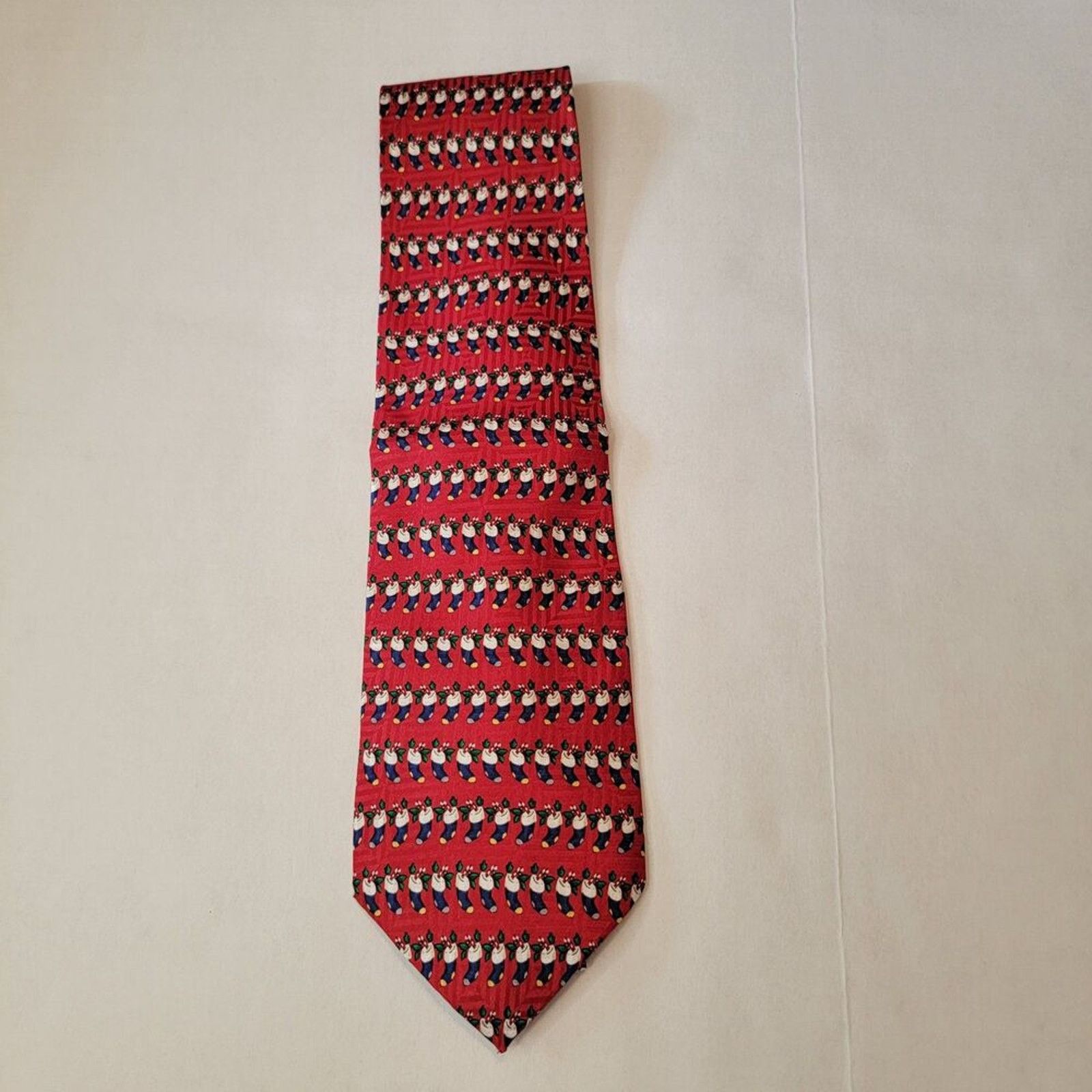 Other FN Christmas Tie- Stockings- Red- 100% Silk Size ONE SIZE - 2 Thumbnail