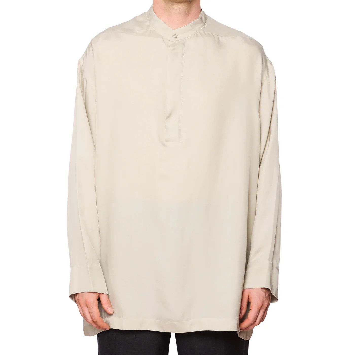 Fear of God FEAR OF GOD Long Sleeve Silk Henley Concealed Placket Shirt Size US L / EU 52-54 / 3 - 1 Thumbnail