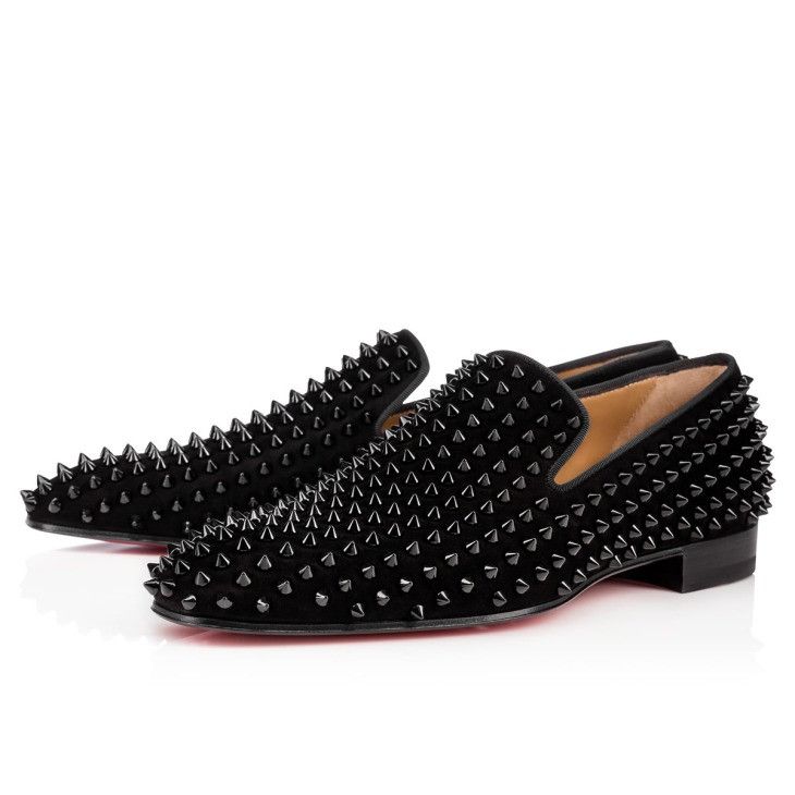 Christian Louboutin o1bcso1str1024 Dandelion Spikes Flat in Black Size US 11 / EU 44 - 4 Thumbnail