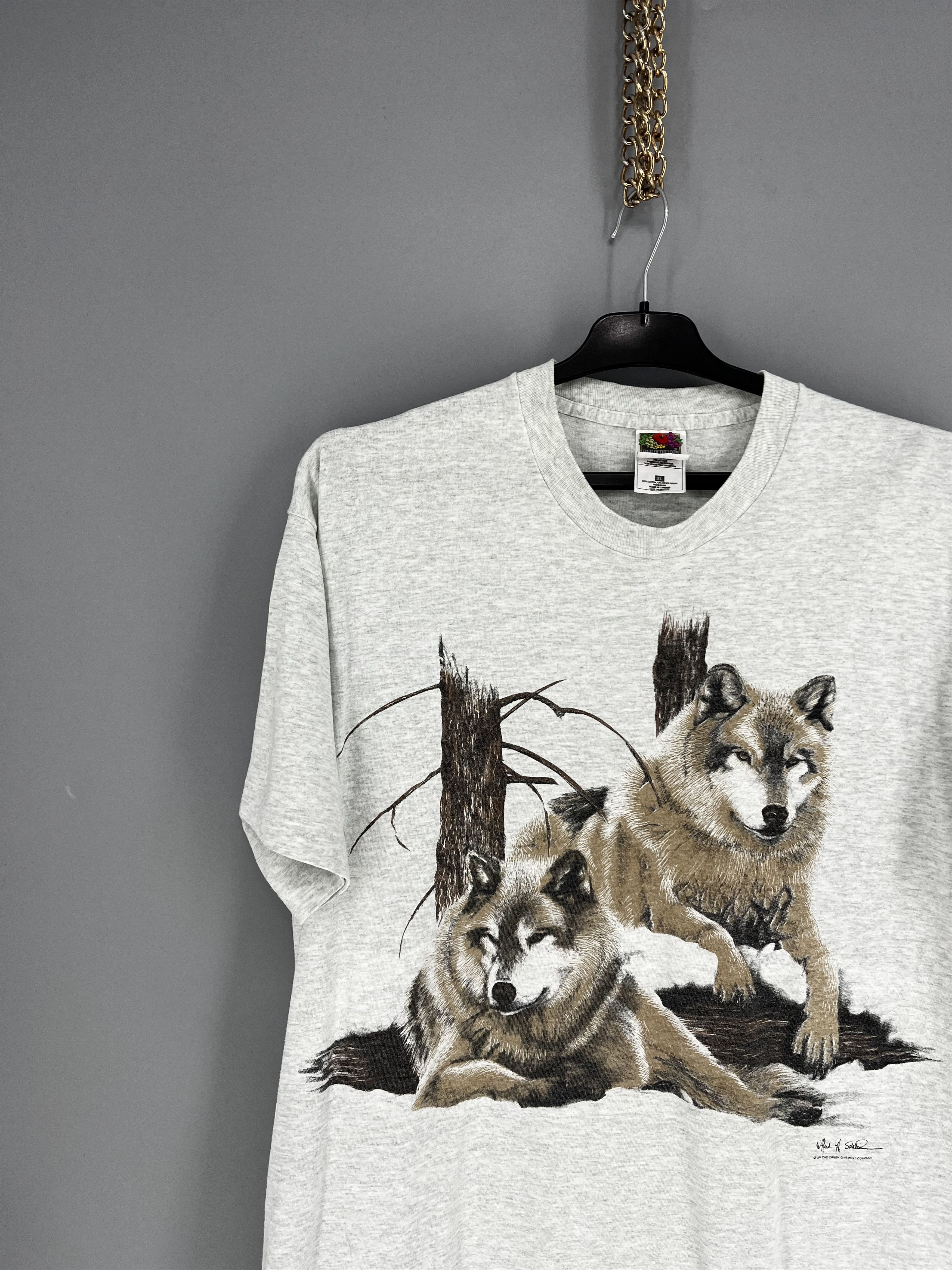 Vintage Vintage 90s Wolf Face Boxy Fit Tee Toys Rock Size XL Size US XL / EU 56 / 4 - 4 Thumbnail