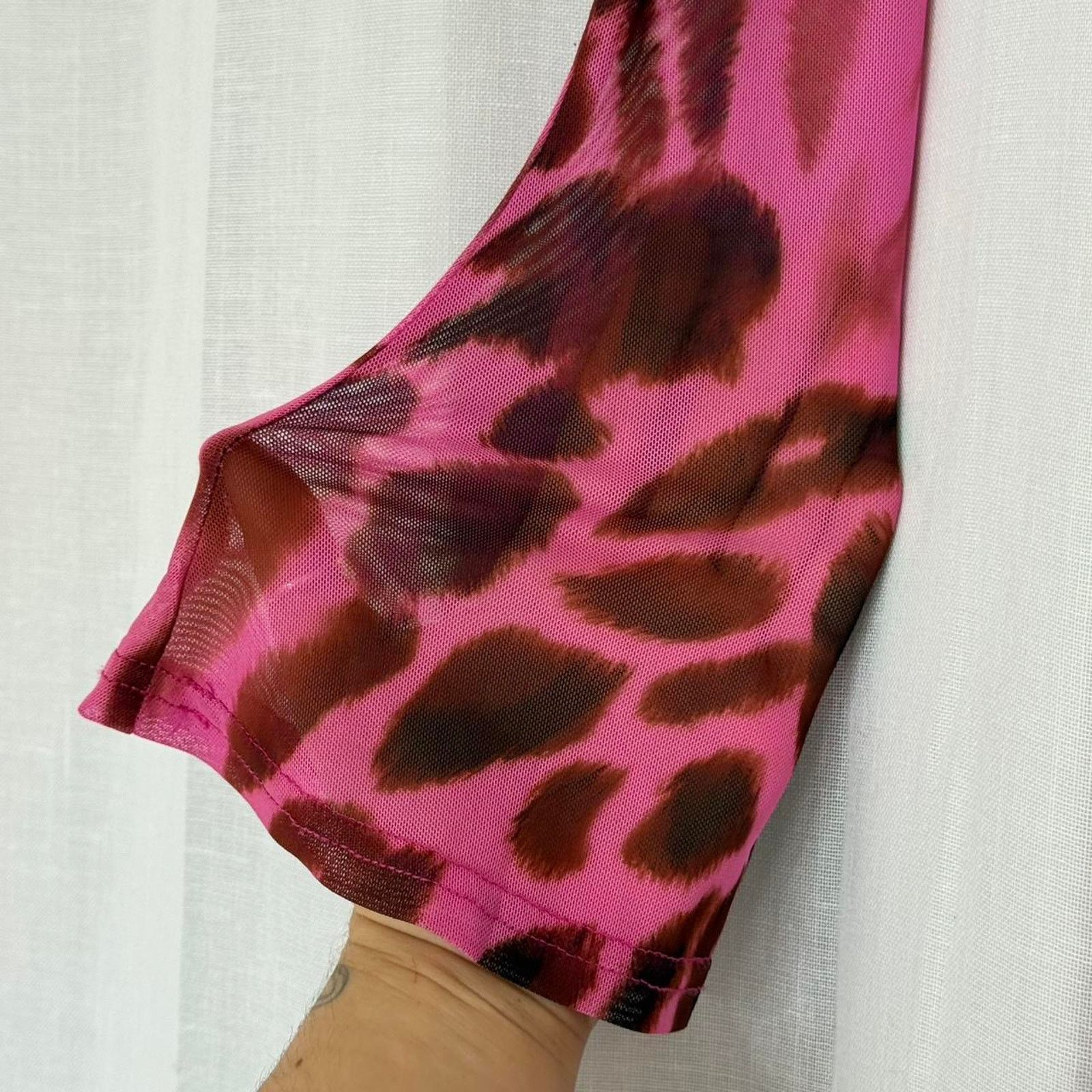 Other Y2K pink leopard mesh cutout mini dress Size M / US 6-8 / IT 42-44 - 7 Thumbnail