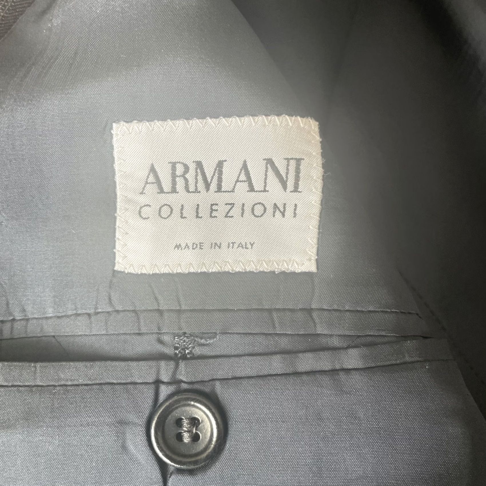 Armani Armani Collezioni Blazer Sport Coat Wool Black Pinstripe Long Coat Mens 46L Italy Blazer Size 46R - 3 Thumbnail