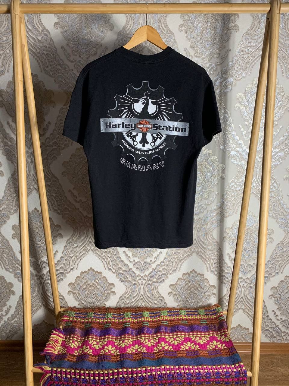 Harley Davidson VERY RARE HARLEY DAVIDSON MOTORCYCLE DOUBLE PRINTED T-SHIRT Size US M / EU 48-50 / 2 - 5 Thumbnail