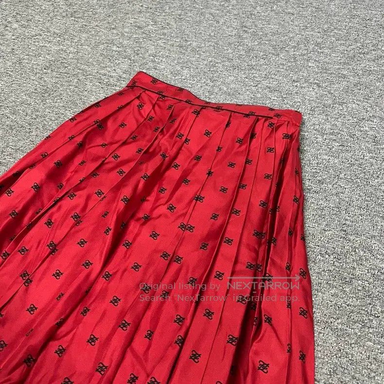 Fendi Fendi Letter print irregular mulberry silk pleated skirt, Size 25" / US 0 / IT 36 - 2 Thumbnail