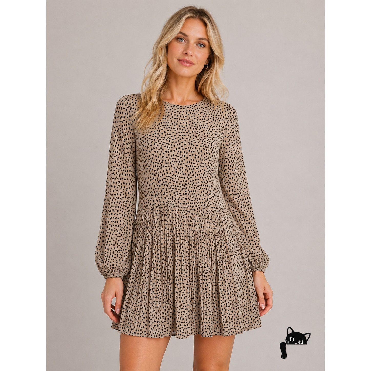 Other Stradivarius Polka Dot Mini Pleat Balloon Sleeve Dress S Size S / US 4 / IT 40 - 2 Thumbnail