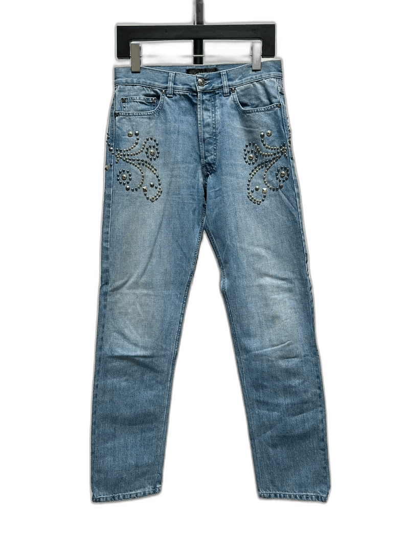 Versace Versace Studded Denim Pants Size 31-yf Size US 31 - 1 Thumbnail