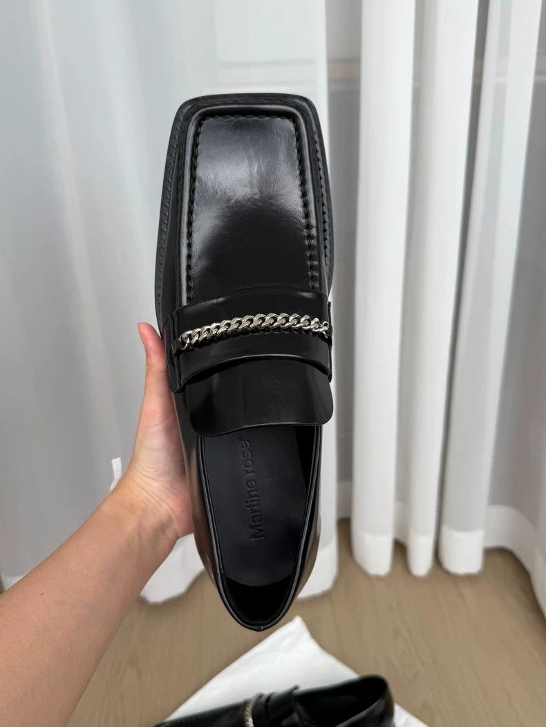 Martine Rose Martine Rose Unisex square headed leather chain loafers Size US 9 / EU 42 - 3 Thumbnail