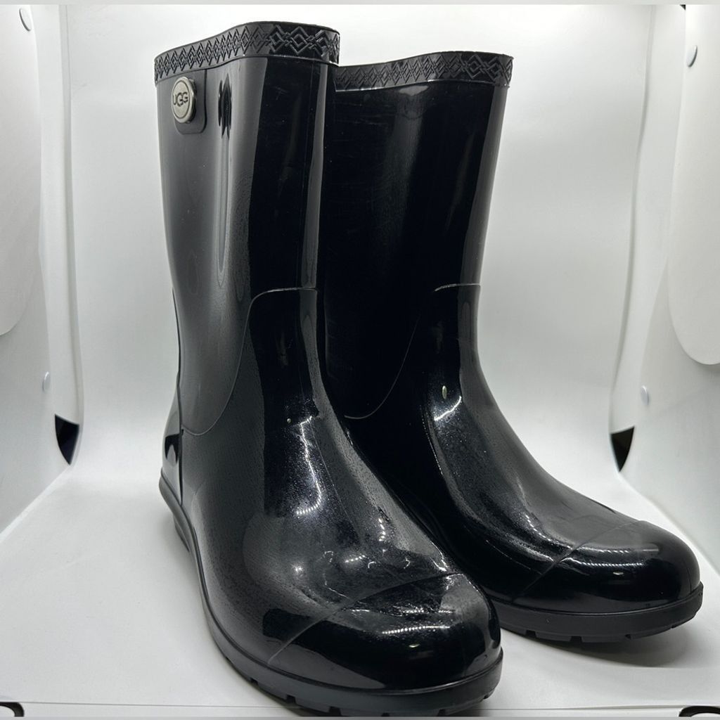 Ugg sienna rain boots black clearance