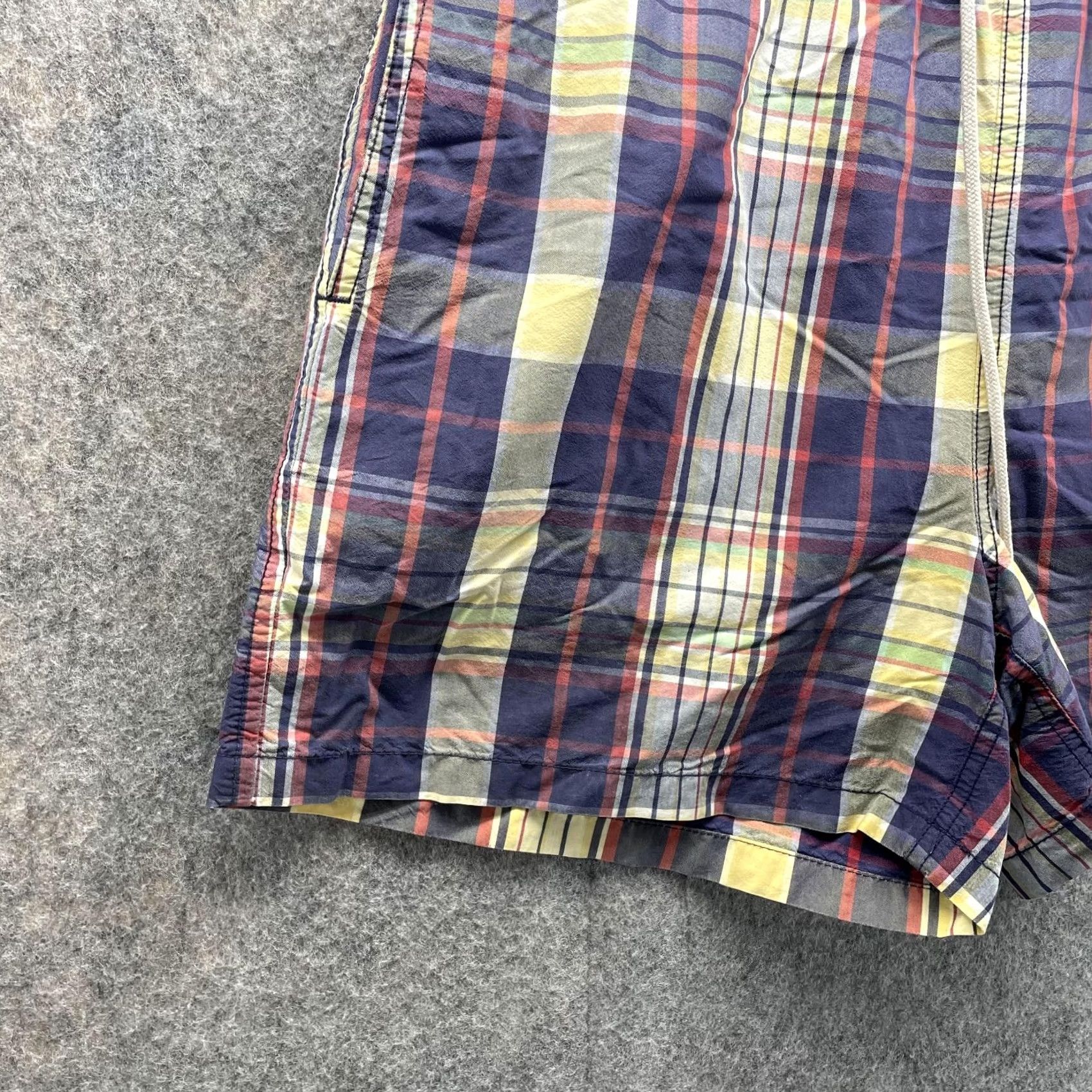 Polo Ralph Lauren VINTAGE Polo Ralph Lauren Shorts Men Medium Blue Red Madras Plaid Swim Trunks 90s Mens M Blue Plaid shorts Size US 31 - 4 Thumbnail