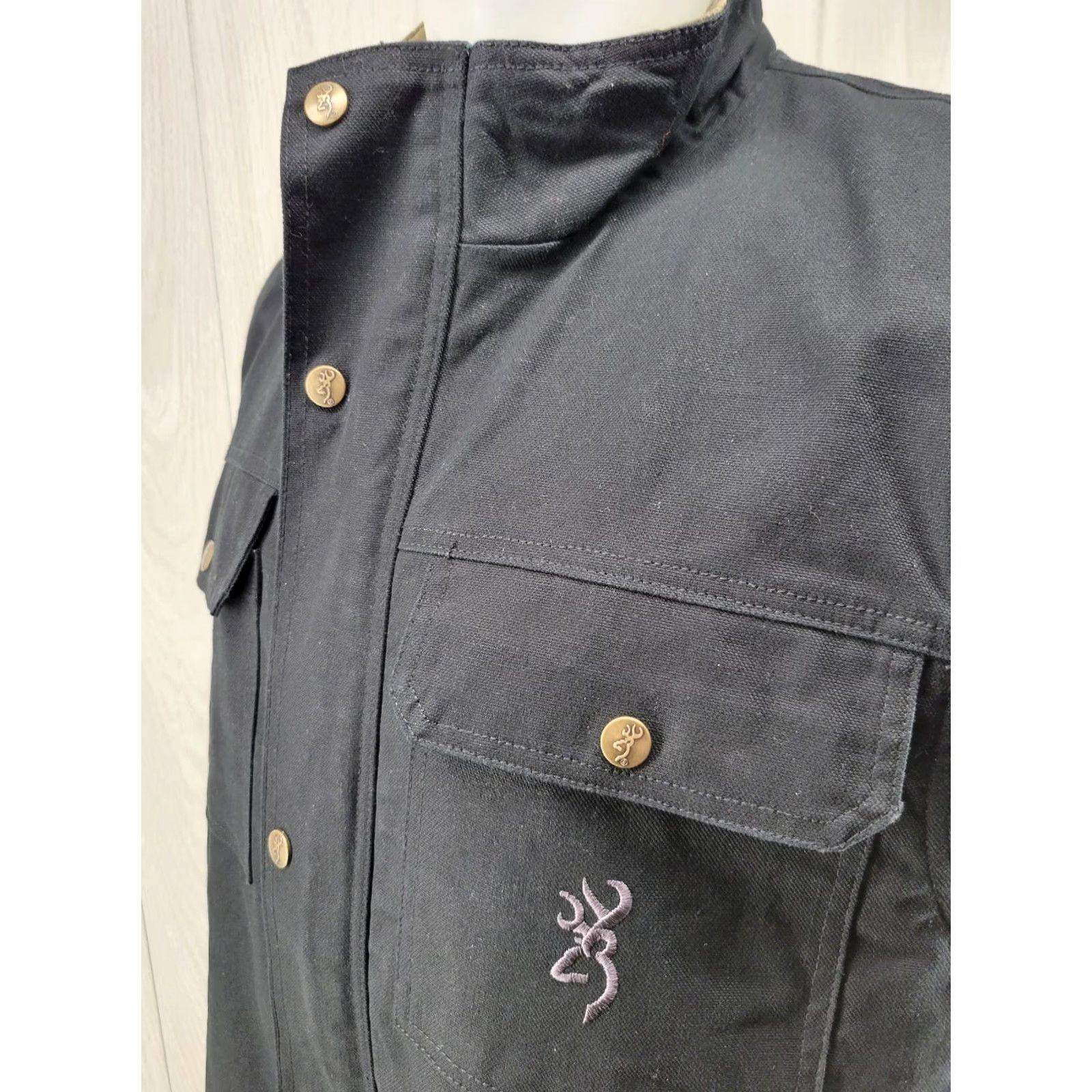 Vintage Browning Mens Large Canvas Vest Jacket Black Size US L / EU 52-54 / 3 - 3 Thumbnail