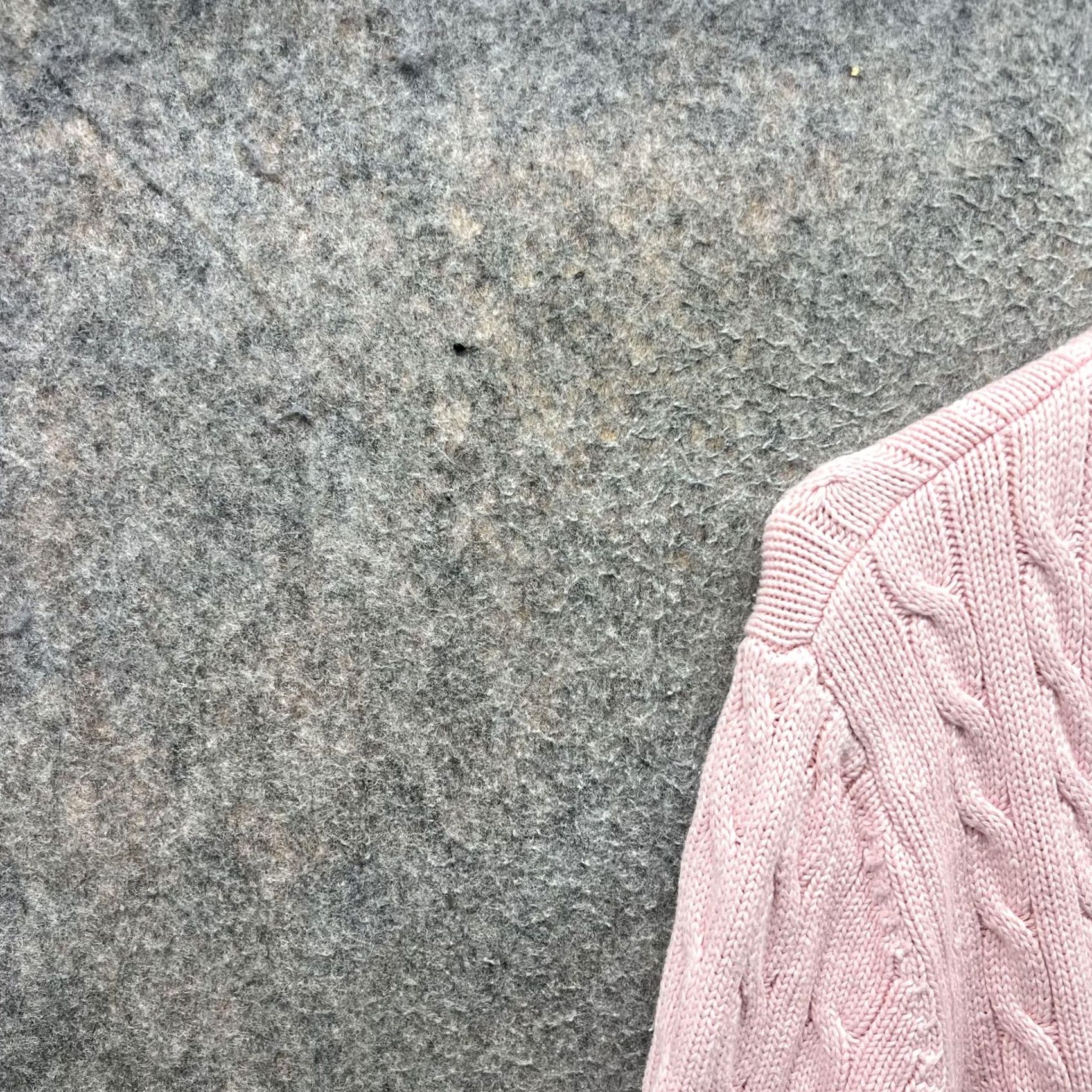 Tommy Hilfiger Tommy Hilfiger Sweater Womens Medium Pink Cable Knit V-Neck Pullover Cotton Size M / US 6-8 / IT 42-44 - 4 Thumbnail