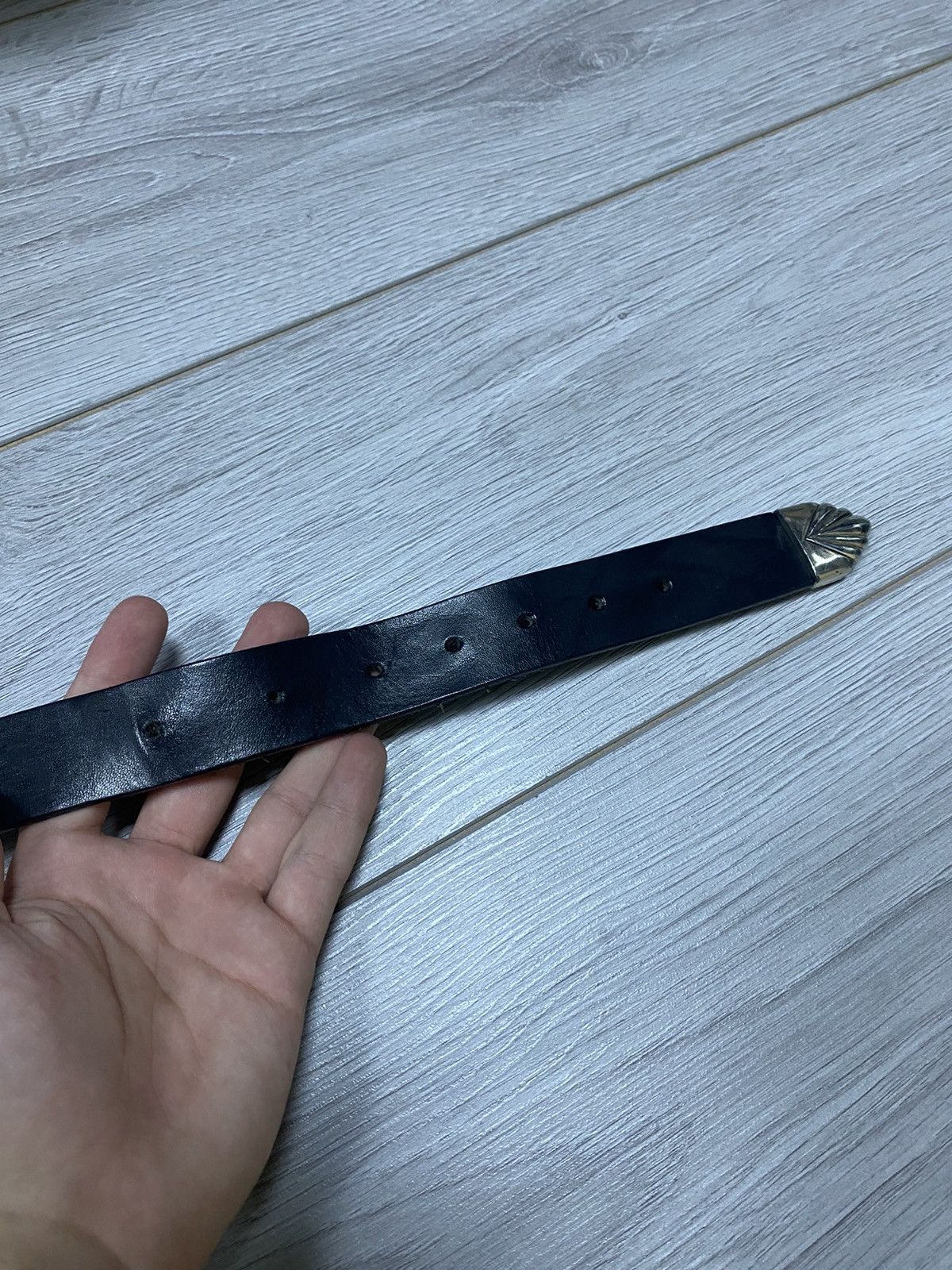 Vintage USA leather metallic buckle belt Size ONE SIZE - 5 Thumbnail