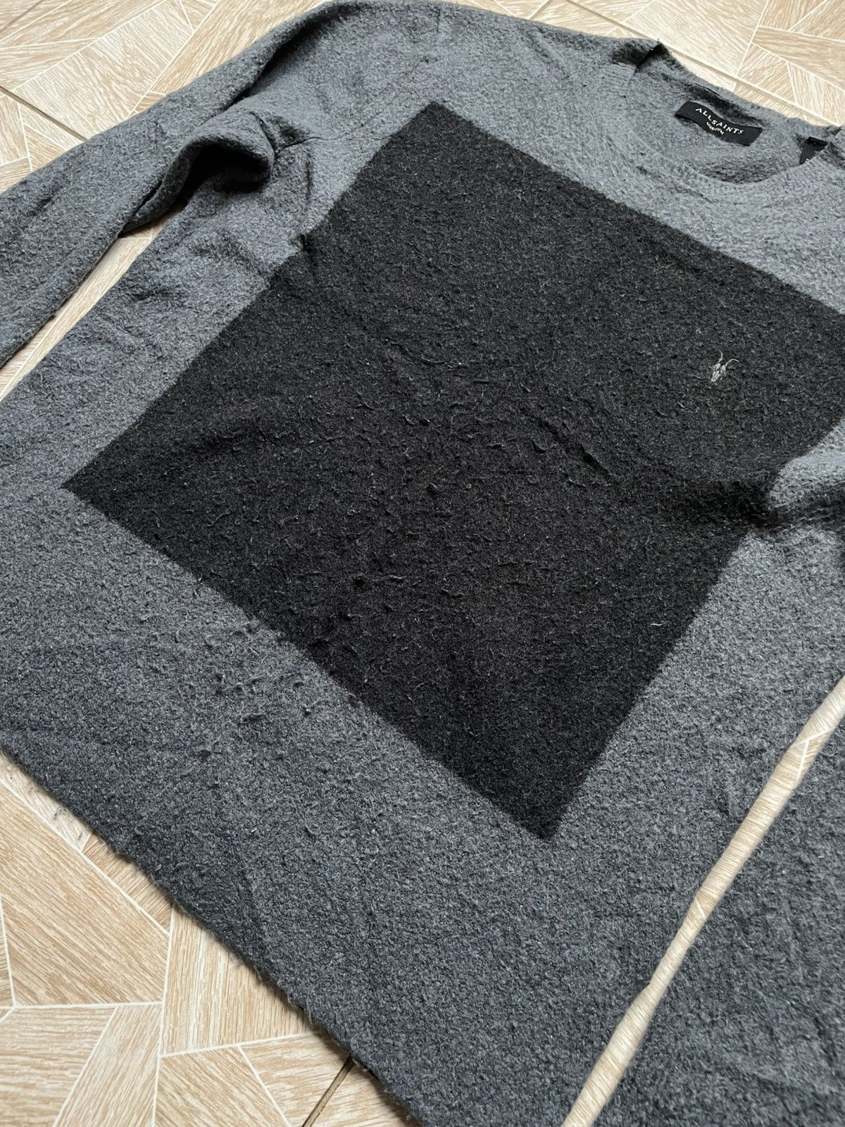 Allsaints All Saints Lobke Wool Knitted Sweater Ramskull Logo M Gray Size US M / EU 48-50 / 2 - 3 Thumbnail