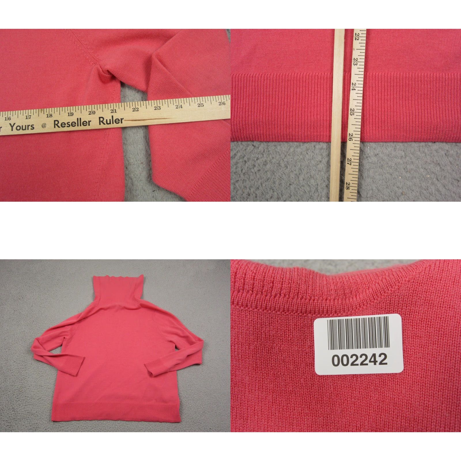 Talbots VINTAGE Talbots Sweater Womens Extra Large Petite XLP Pink Merino Wool Knit Turtleneck Pullover 80s 90s Womens Size XL / US 12-14 / IT 48-50 - 8 Thumbnail