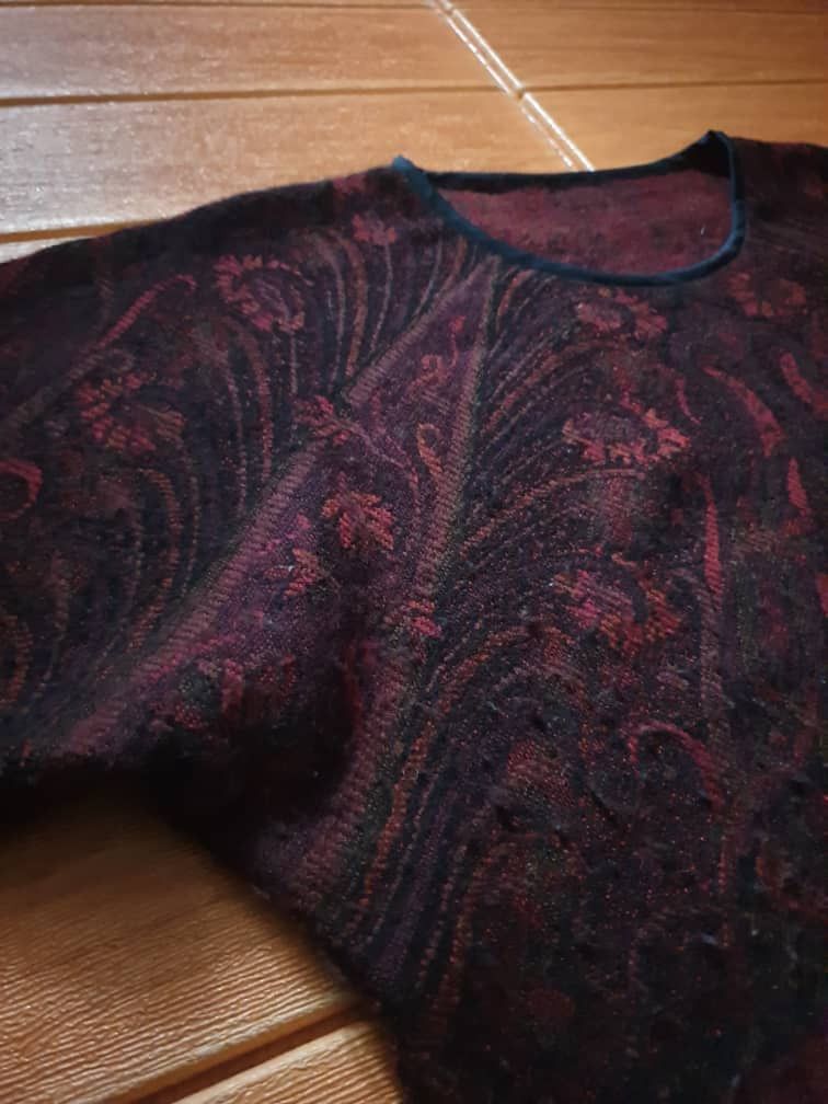Japanese Brand Abstract burgendy streetwear wool shirt Size US M / EU 48-50 / 2 - 7 Thumbnail