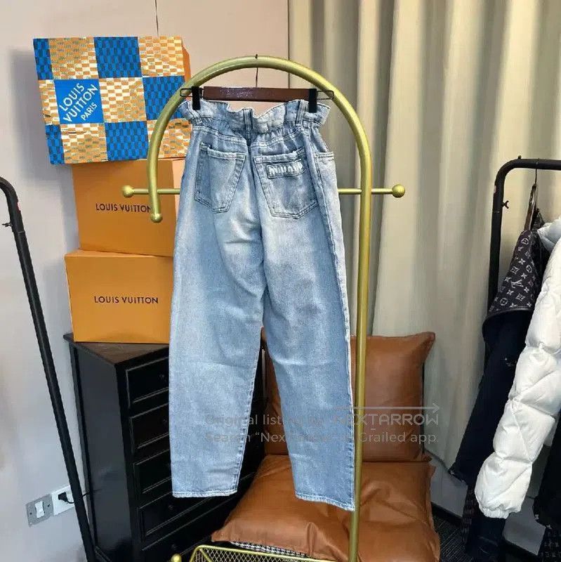 Miu Miu Miu Miu Light Blue Cotton Denim Pants . Size 22" - 2 Thumbnail