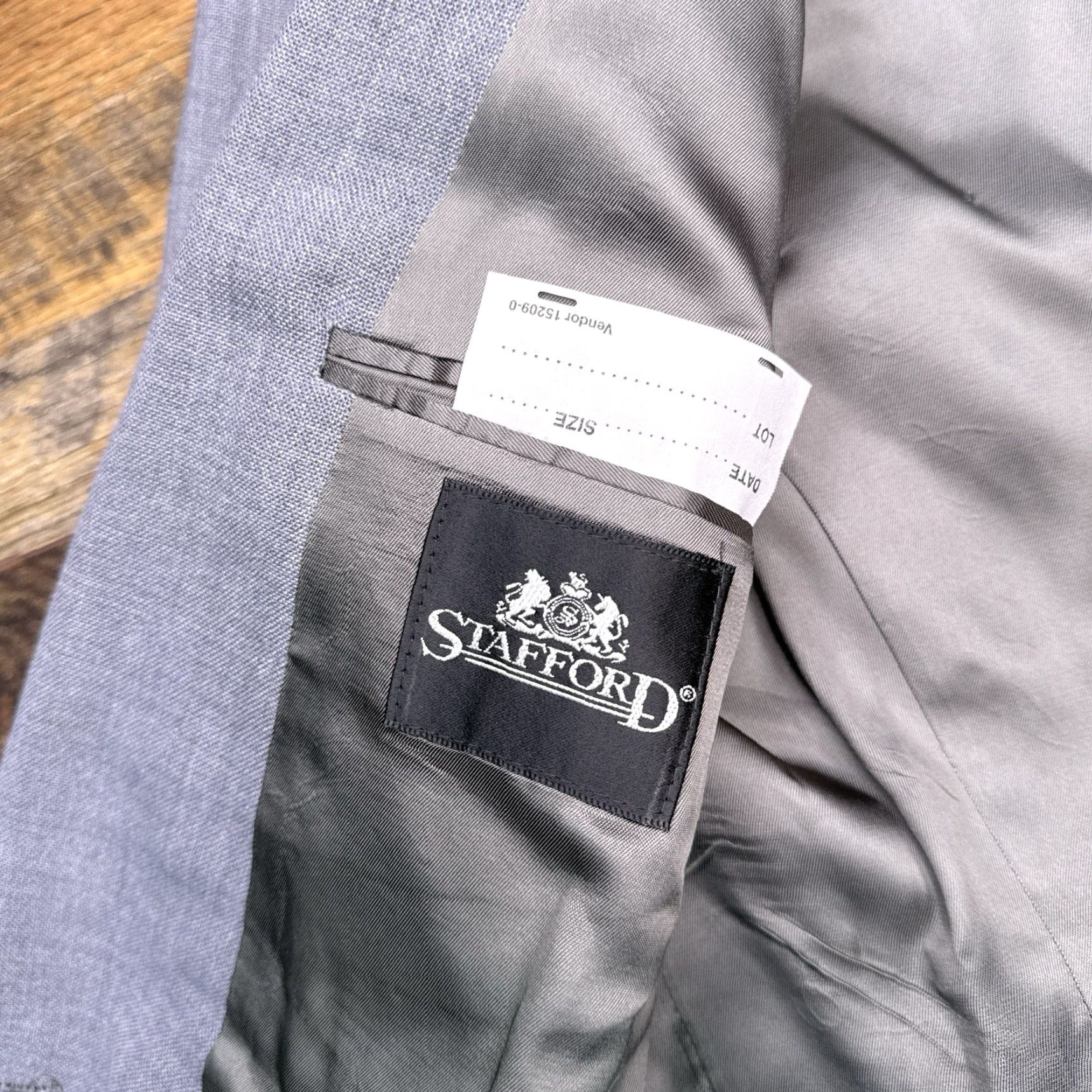 Stafford VINTAGE Stafford Double Breasted Blazer 42 Long Gray Wool Sport Coat Size 42R - 4 Thumbnail