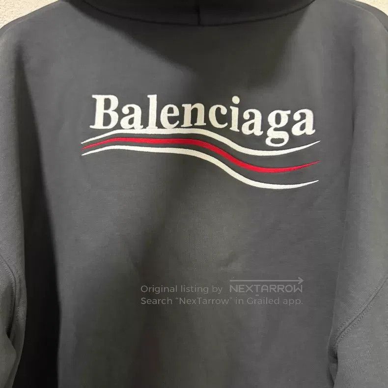 Balenciaga Balenciaga Logo Printed Hooded Long Sleeve Sweatshirt Size US M / EU 48-50 / 2 - 5 Thumbnail