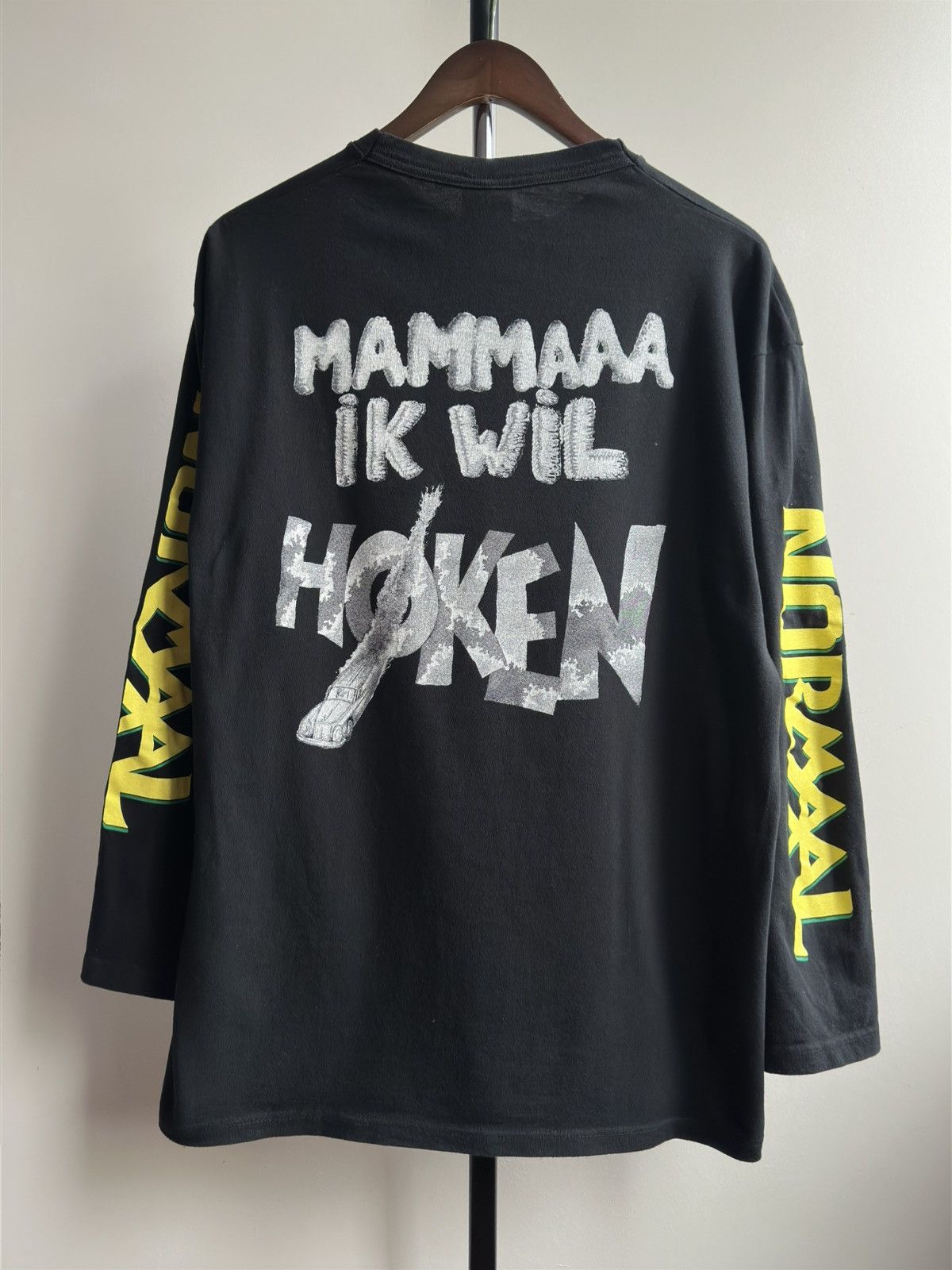 Band Tees × Vintage Vintage 90s NORMAAL HOKEN MAMMAAA IK WIL Long Sleeve Shirt Size US XL / EU 56 / 4 - 2 Thumbnail
