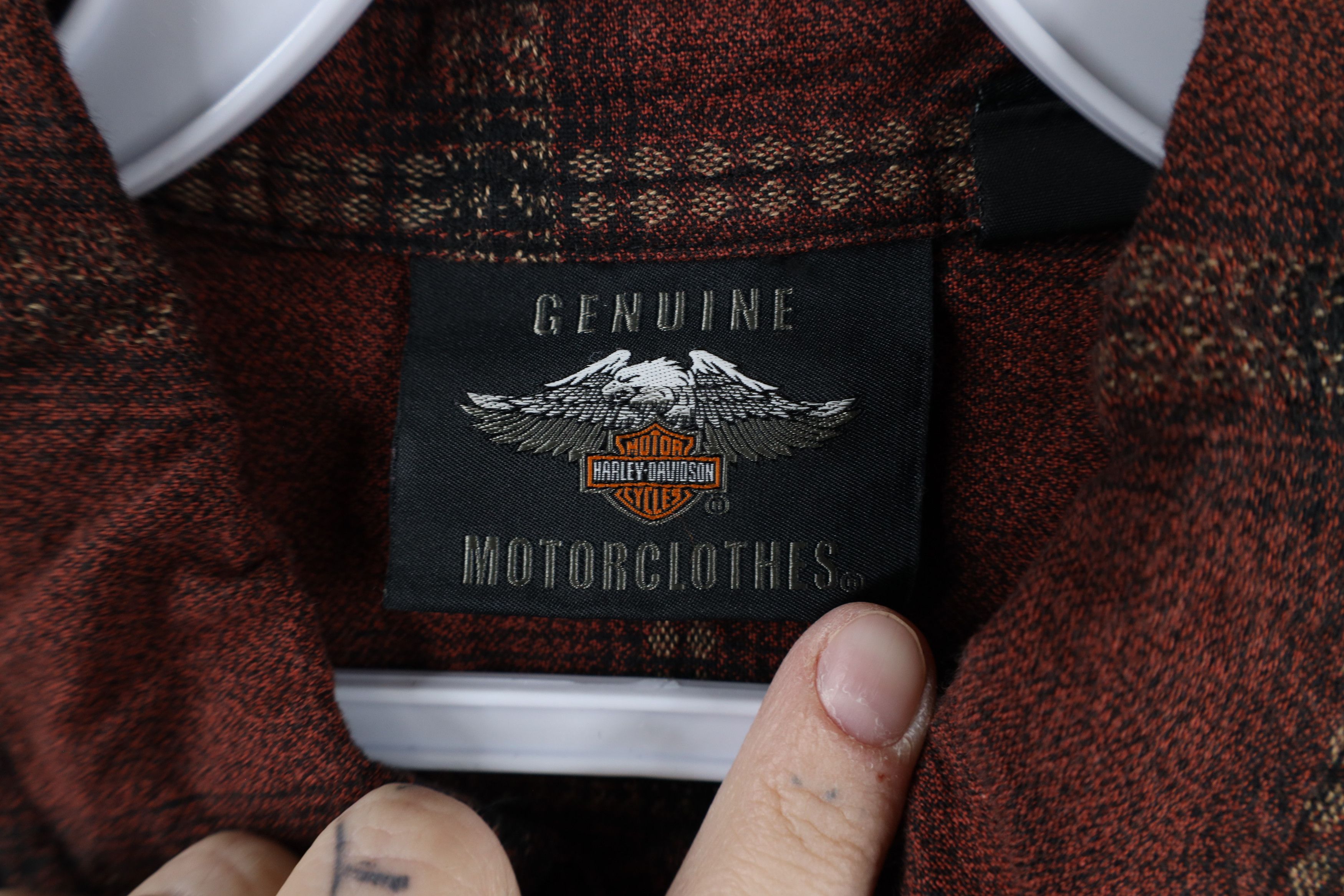 Harley Davidson × Vintage Vintage Harley Davidson Spell Flannel Button Shirt Cotton Size S / US 4 / IT 40 - 7 Thumbnail