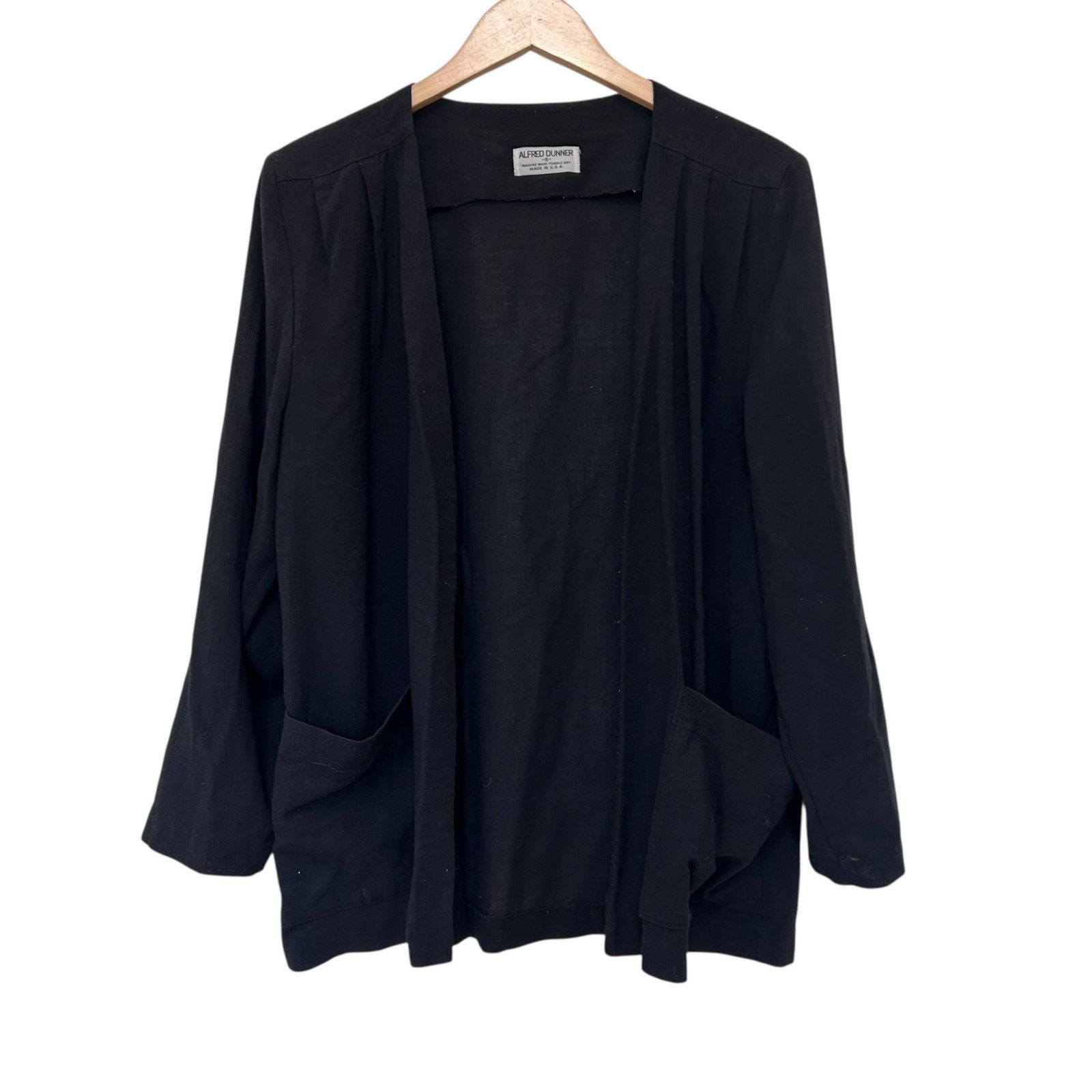 Other Vintage Alfred Dunner Black Open Front Cardigan Sz S Size S / US 4 / IT 40 - 1 Thumbnail