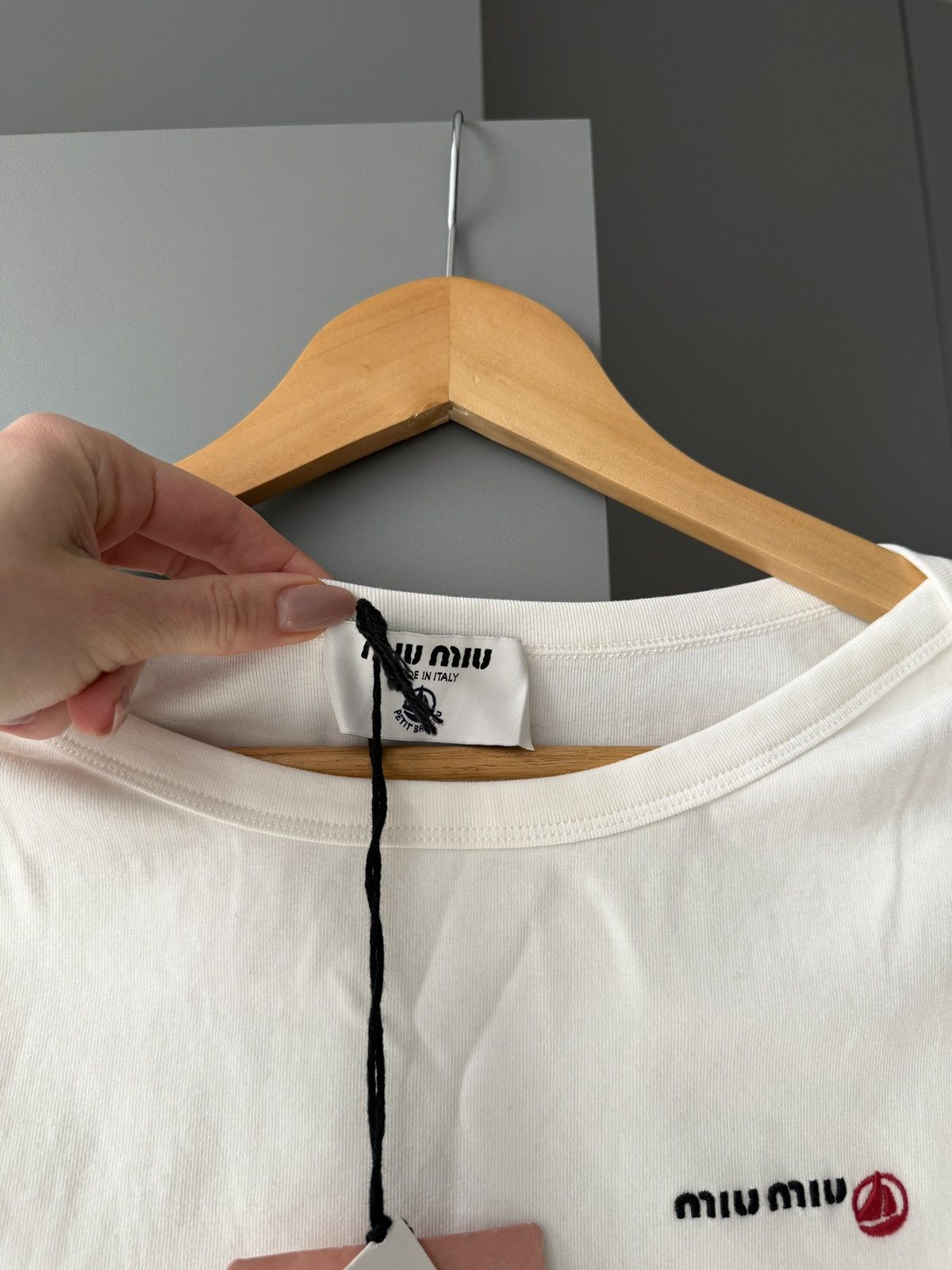 Miu Miu Miu Miu x Petit Bateau Stretch Jersey Regular T-Shirt Size L / US 10 / IT 46 - 4 Thumbnail