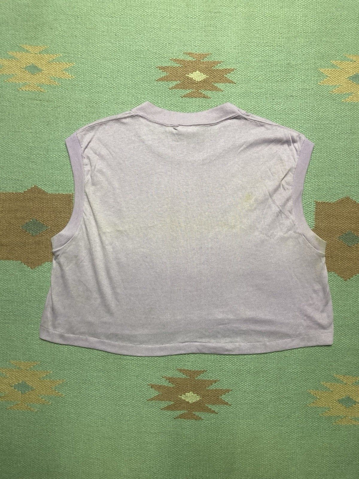 Vintage Vintage 70s t shirt lilac blank stained soft cropped XL Size XL / US 12-14 / IT 48-50 - 5 Thumbnail