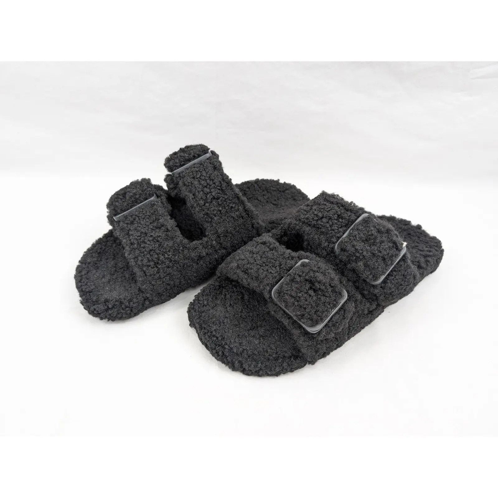 Balenciaga o1rshd1 Furry Shearling Mallorca Sandals in Black Size US 8 / EU 41 - 17 Thumbnail