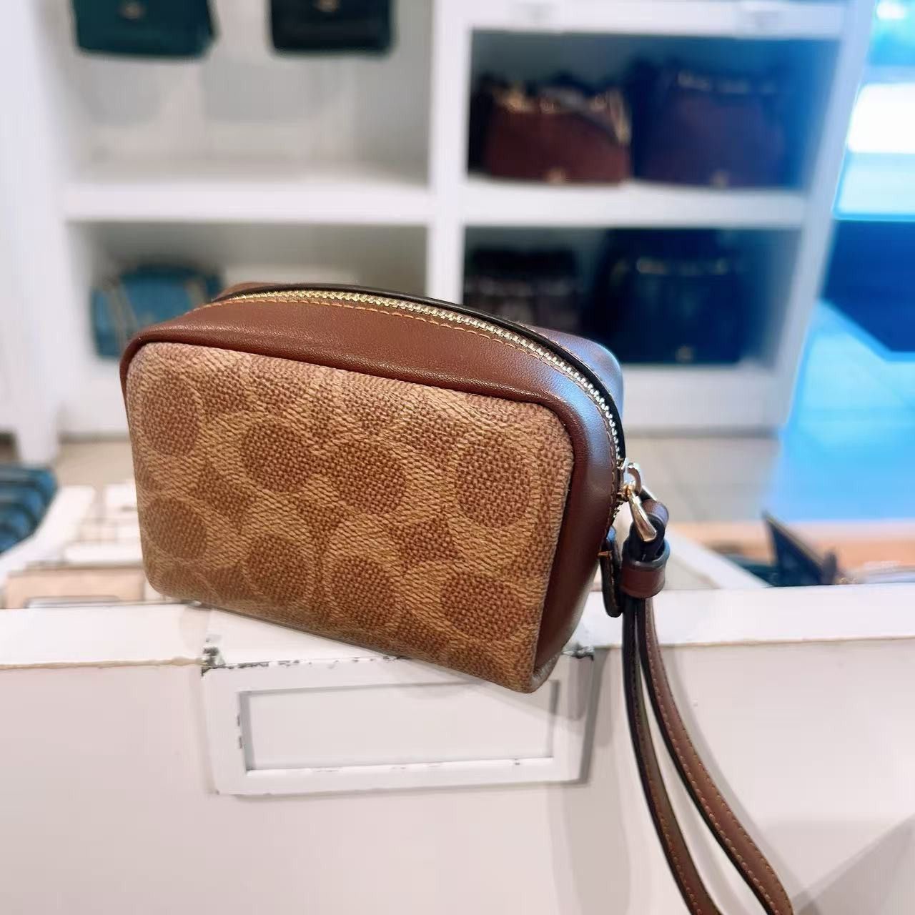 Coach Pouch Wristlet In Signature Canvas CW907 Size ONE SIZE - 3 Thumbnail