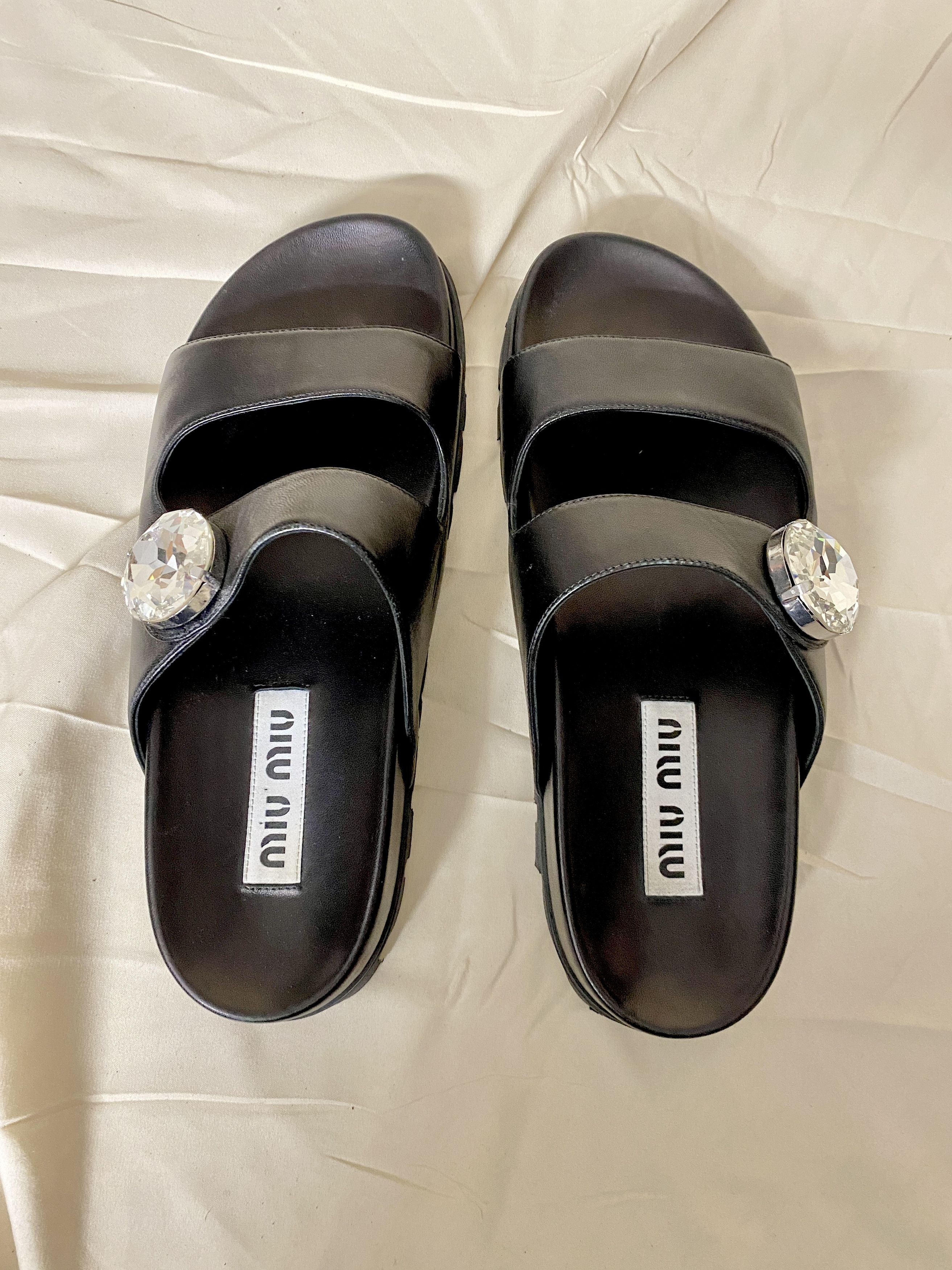Miu Miu Miu Miu Crystal Sandals Size US 10 / IT 40 - 2 Thumbnail